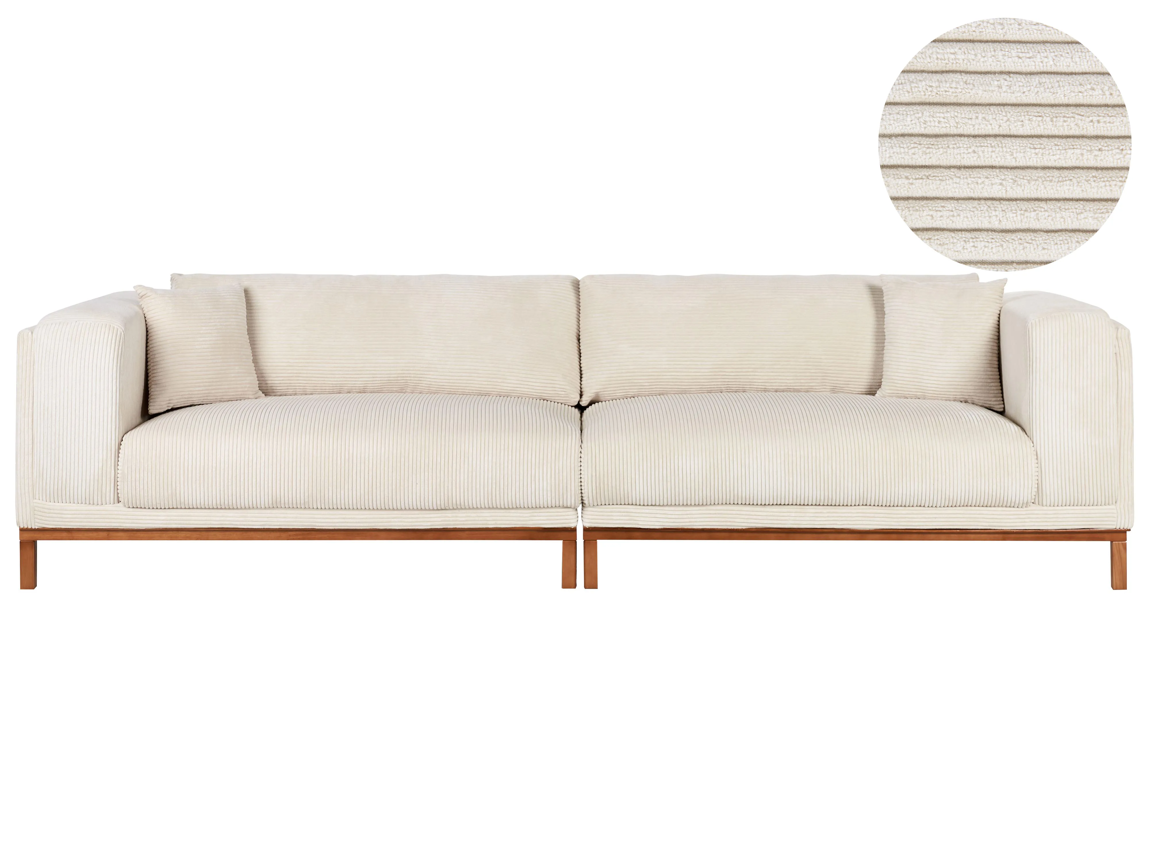 Sofa 4 Seater VENG Corduroy Light Beige