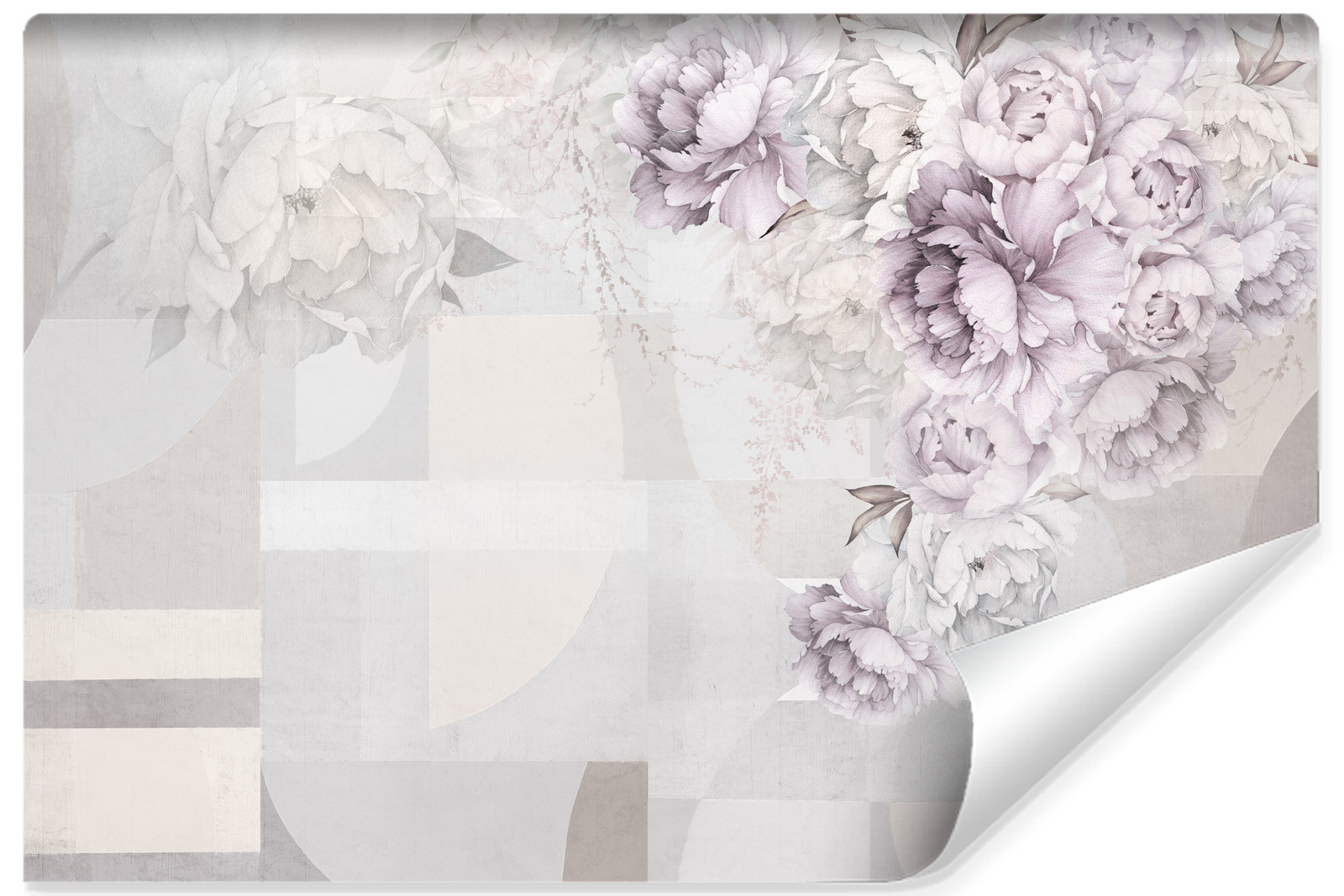 Fototapeta Peonie Na Geometrycznym Tle 90x60cm