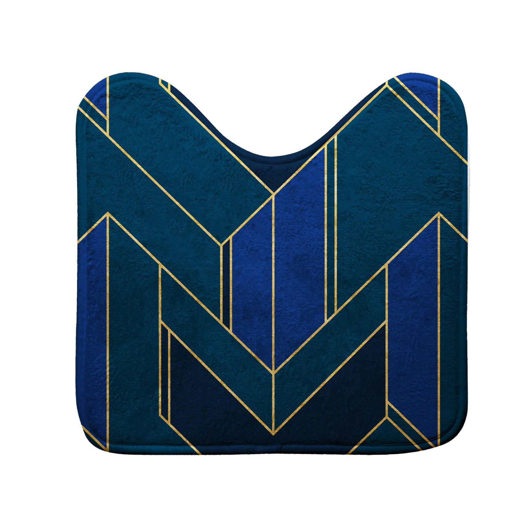 - Tapis contour wc ambiance année 30 bleu marine