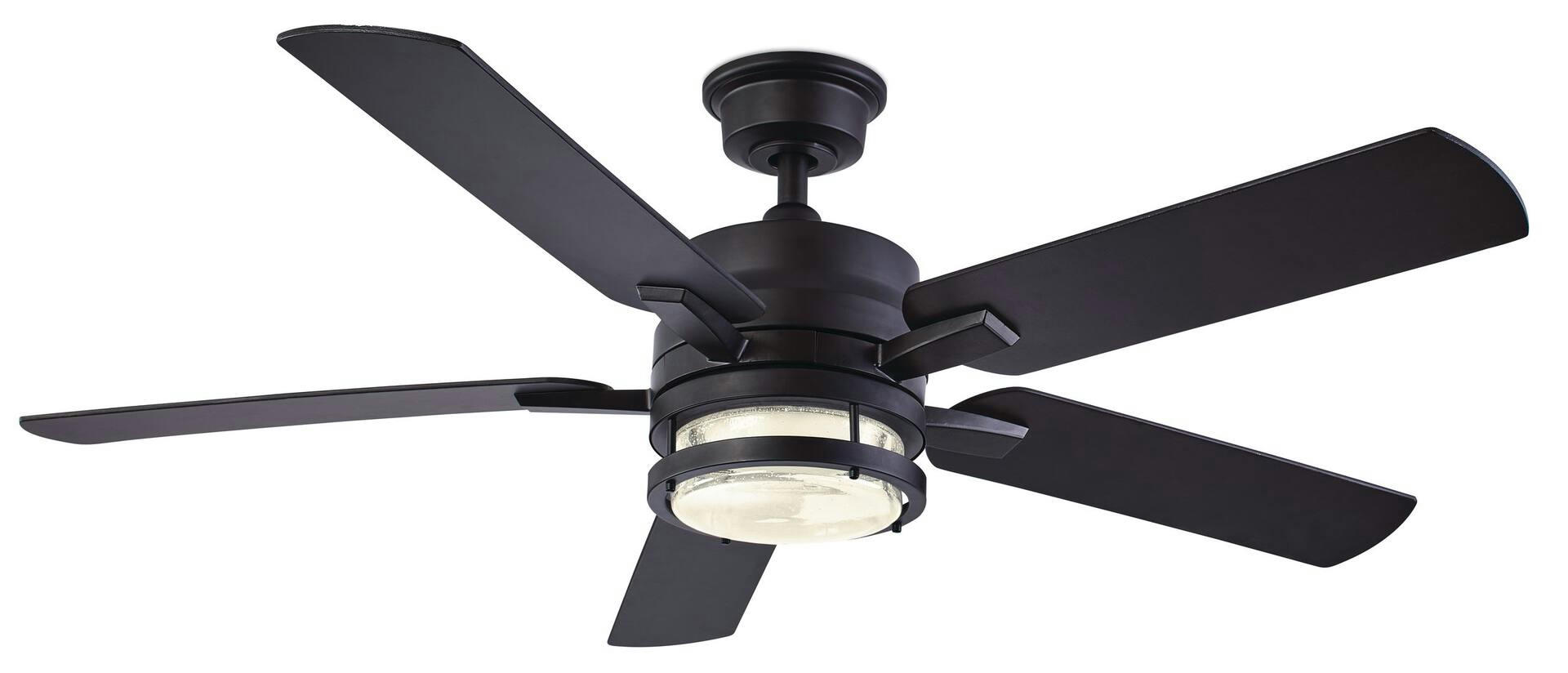 NOMA Landon 5-Reversible Blades 6-Speed Indoor Ceiling Fan with DC Motor & Remote, 52-in, Matte Black