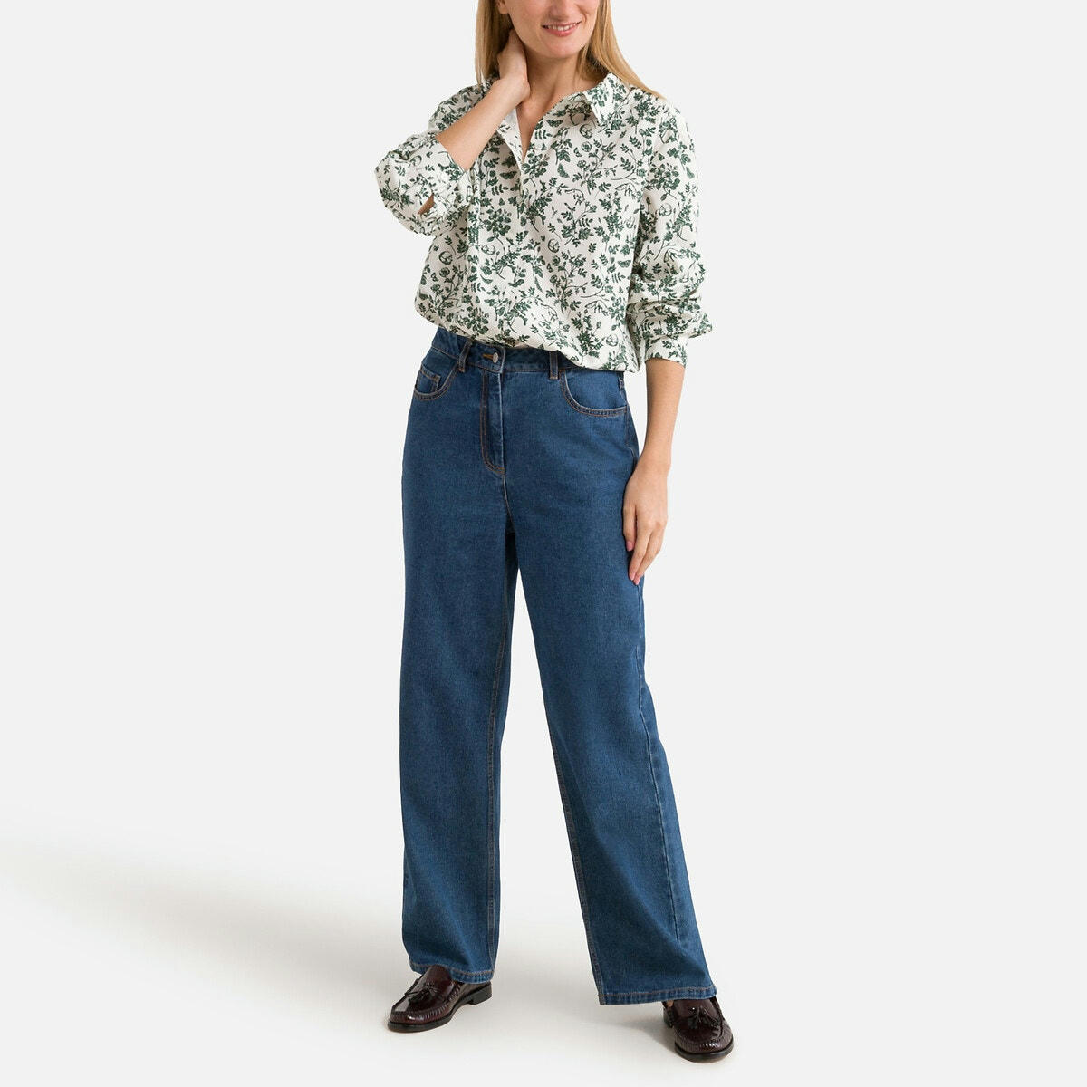 Chemise imprimée, manches longues