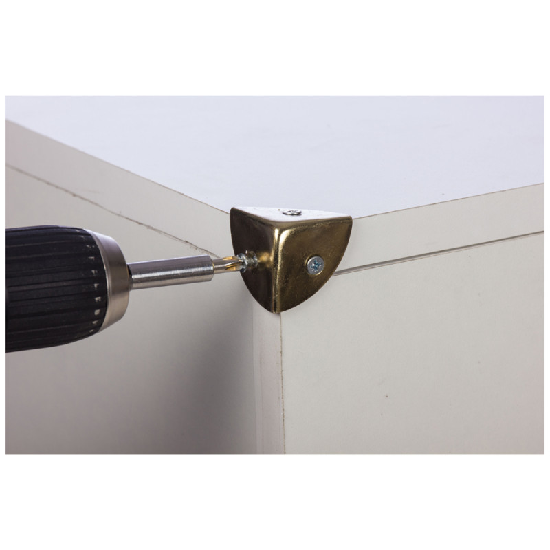 Coin de renfort pour malle en fer nickelé 25 x 25 mm 4 pièces TEKNIBOX