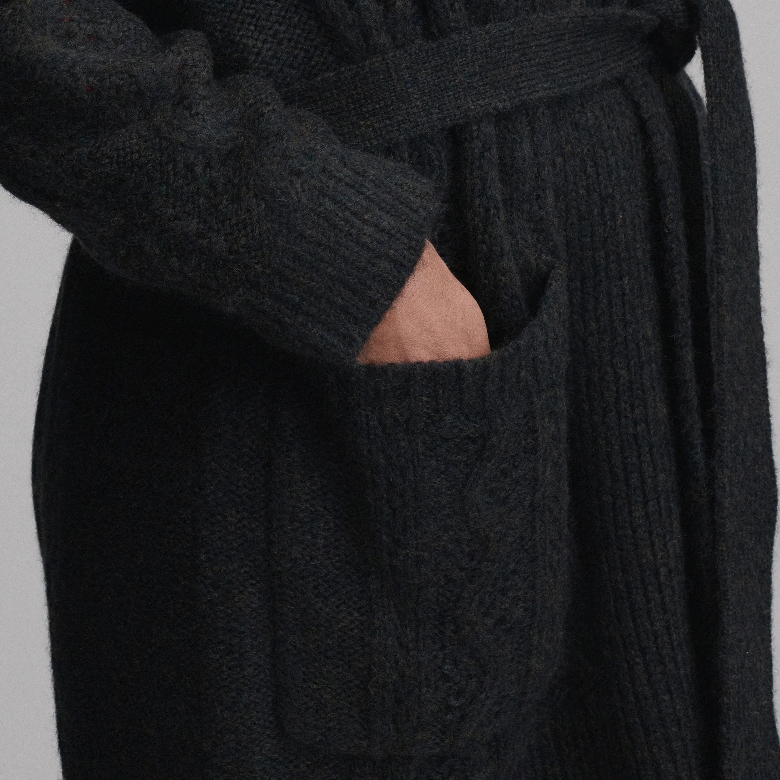Women's Belted Cable Cardigan Sweater