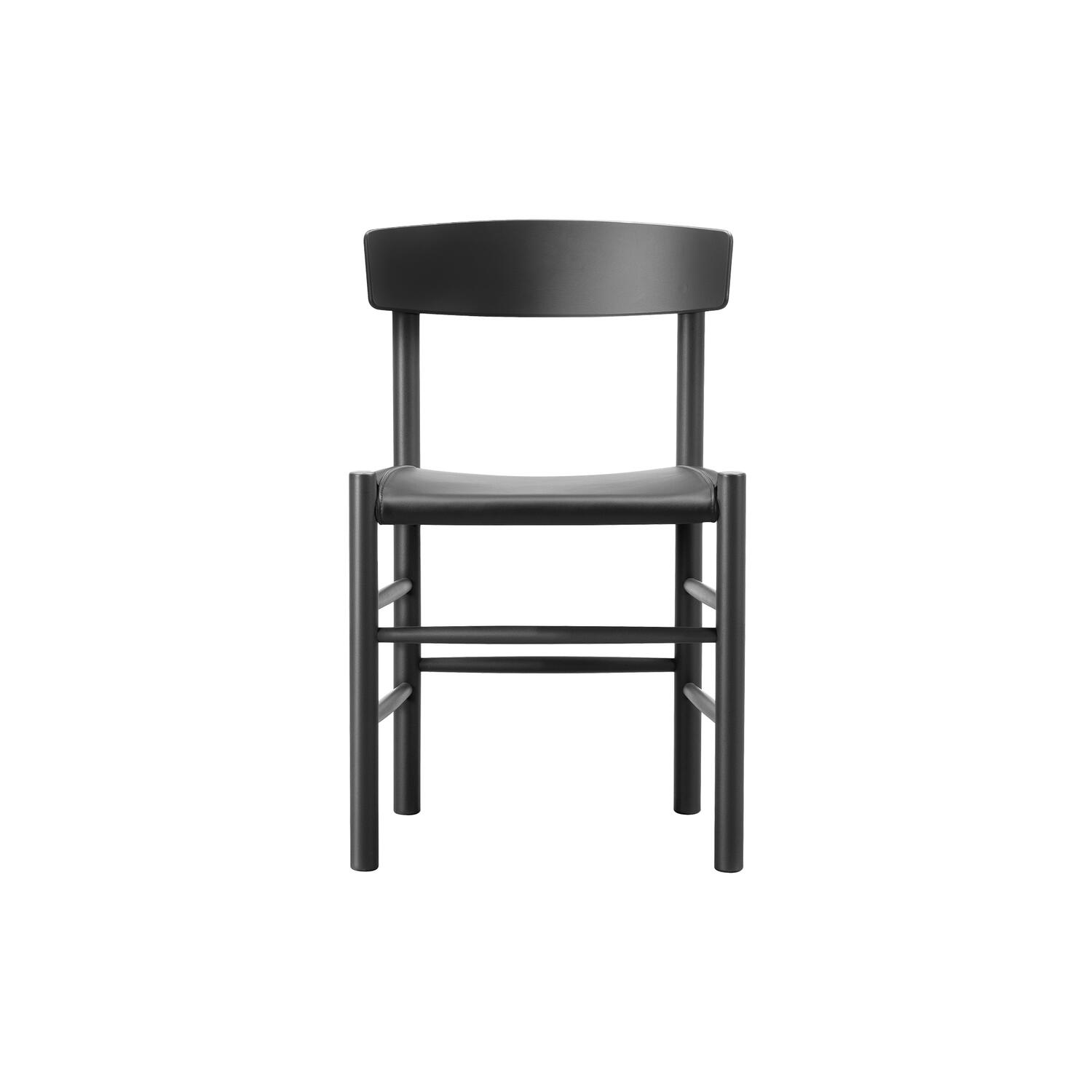J39 Mogensen s&aelig;depolstret stol, sortlakeret bøg/Omni 301 black