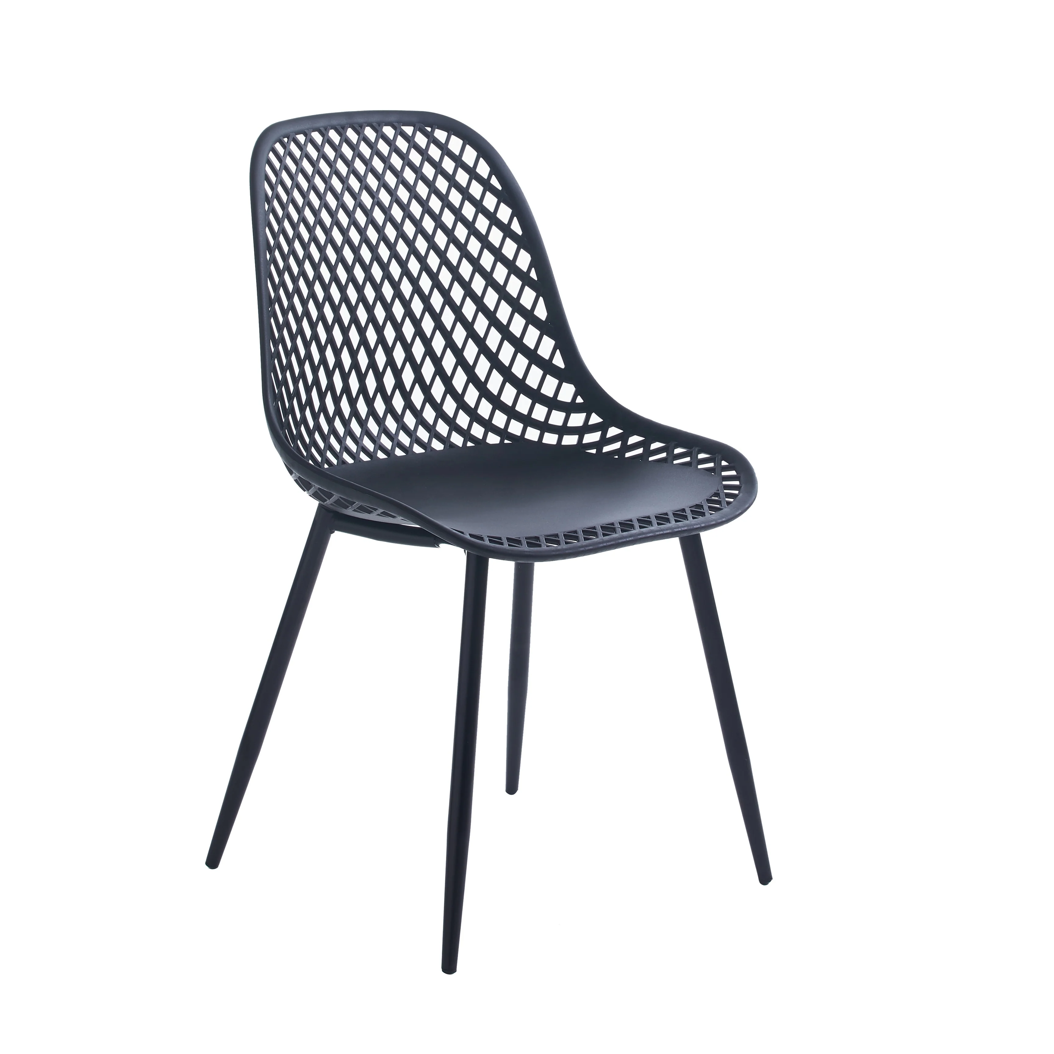 Porthos Home Egil Dining Chairs Set of 4, Plastic Back, Iron Legs