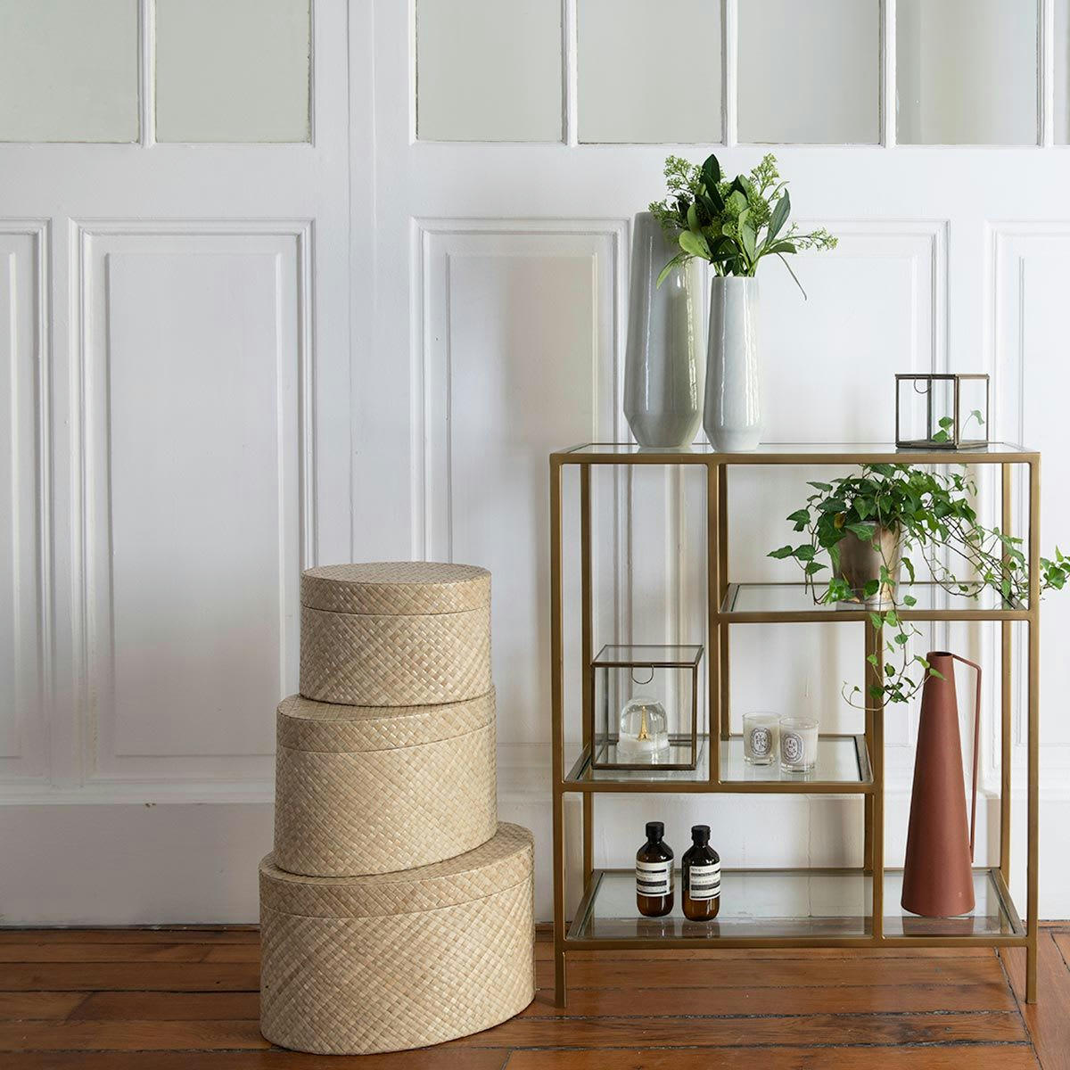 WAYAN - Set de 3 boîtes ovales en pandan