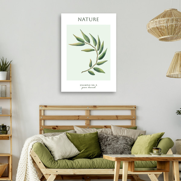 Feeby Obraz na płótnie, Zielona gałązka - Natura 40x60
