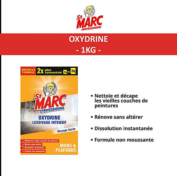 Oxydrine lessivage intensif murs &plafonds St Marc professionnel 1kg