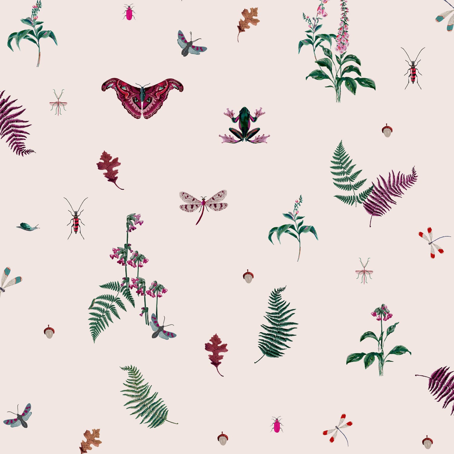 Joules Vliesbehang - Midnight Beasts Blush - 10mx52cm
