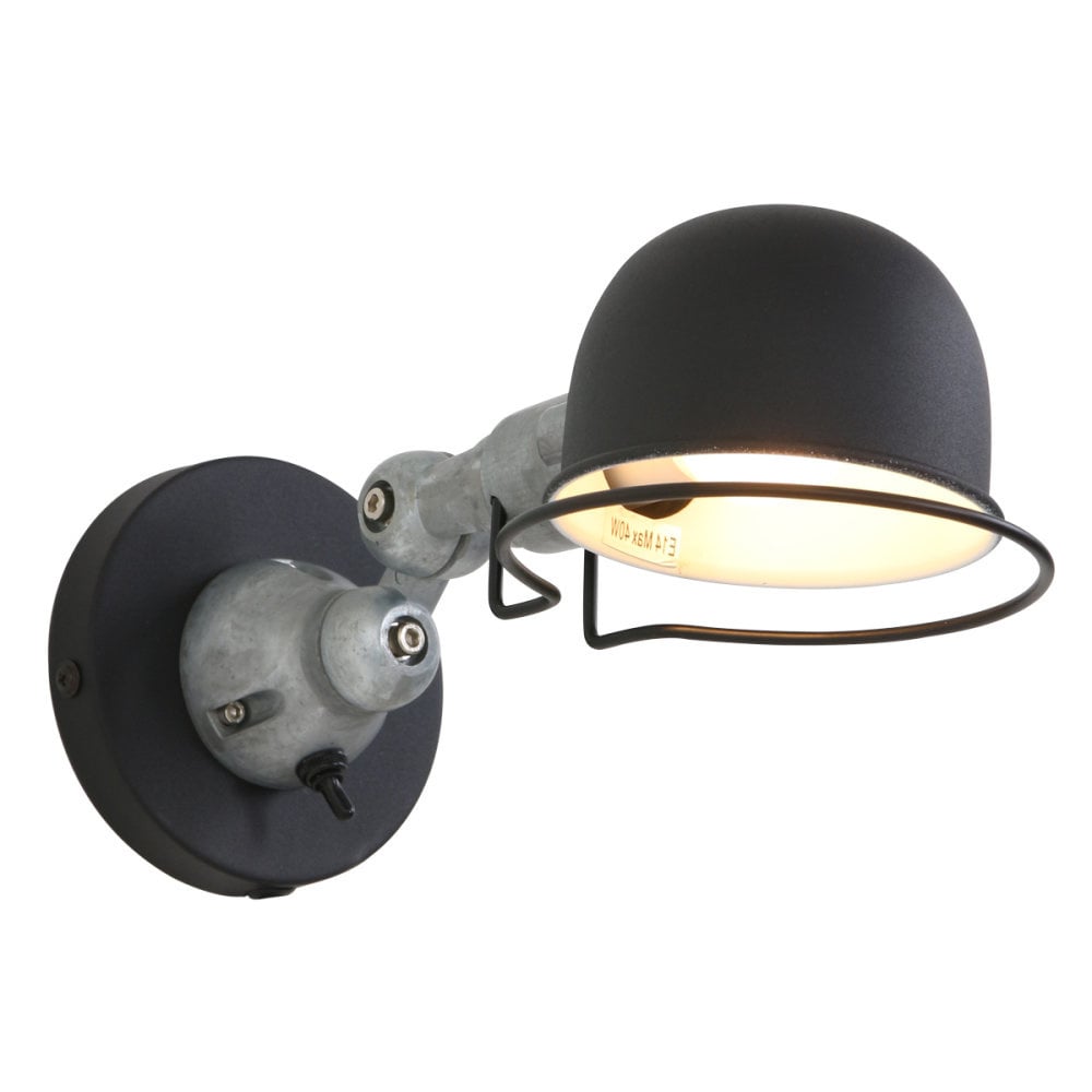 Mexlite wandlamp davin - 1 lichts - 29x 29 cm - zwart