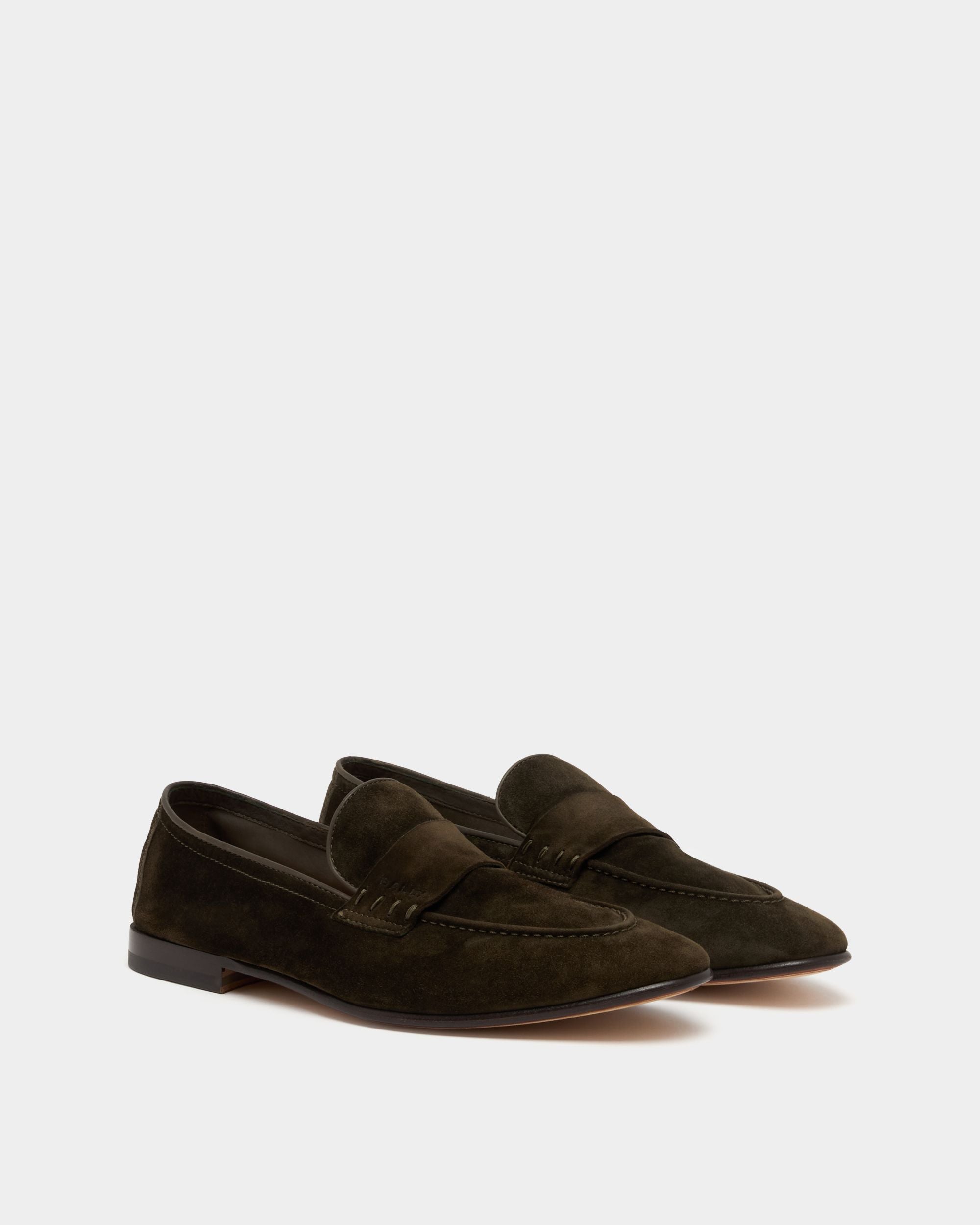 Elios Loafer aus grünem Wildleder