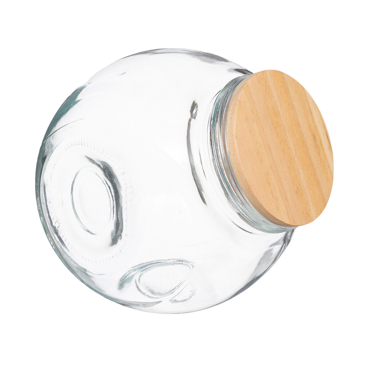 Frasco de vidro com tampa madeira 1,5