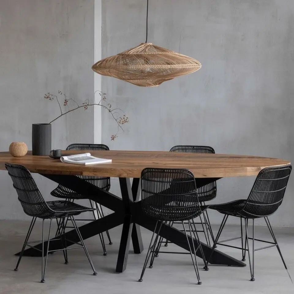 Mangohoutonline - Eettafel Tulsa 180x100cm Ovaal - Bruin - Mahom