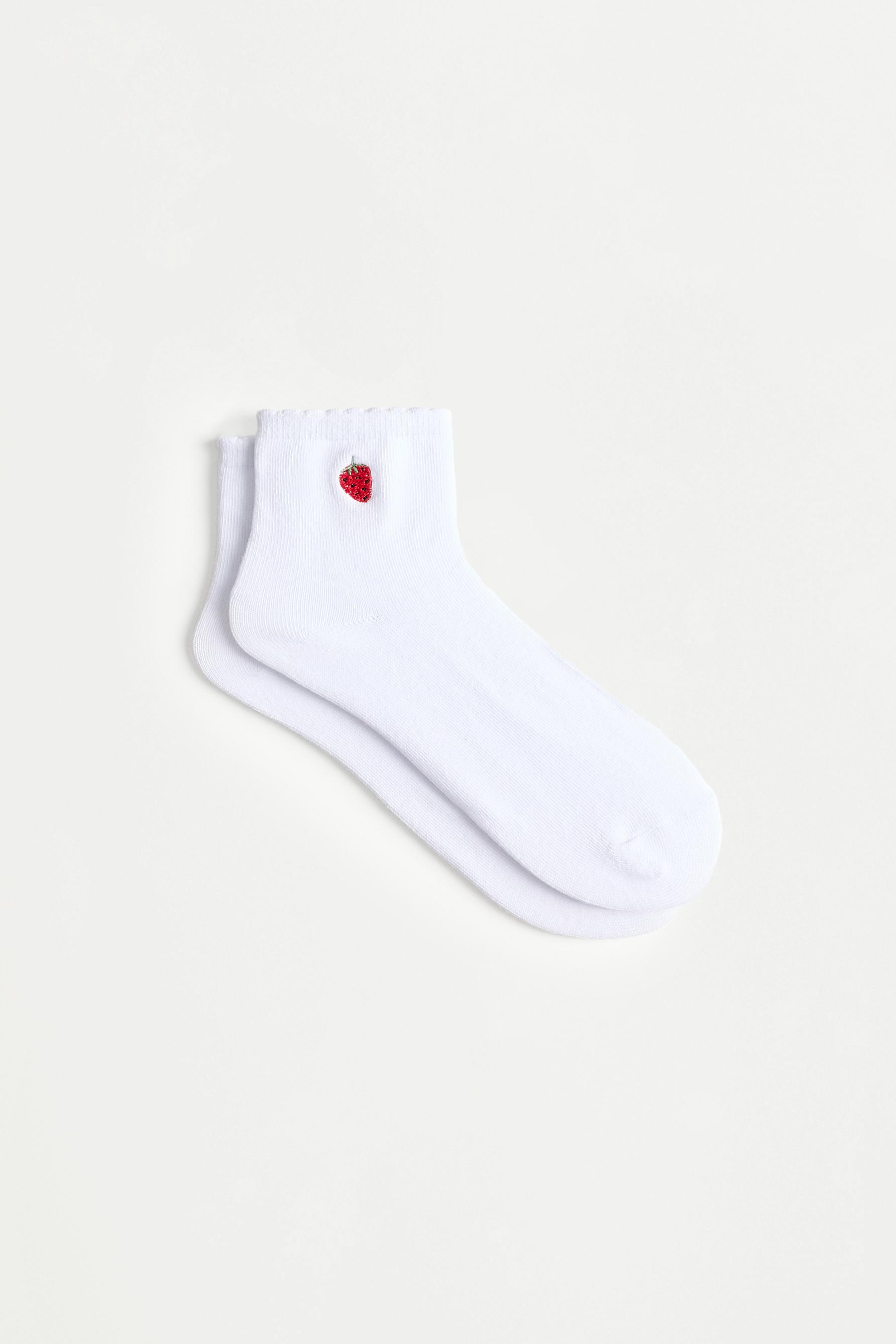 Calcetines cortos fantasía fresas (Pack 3)