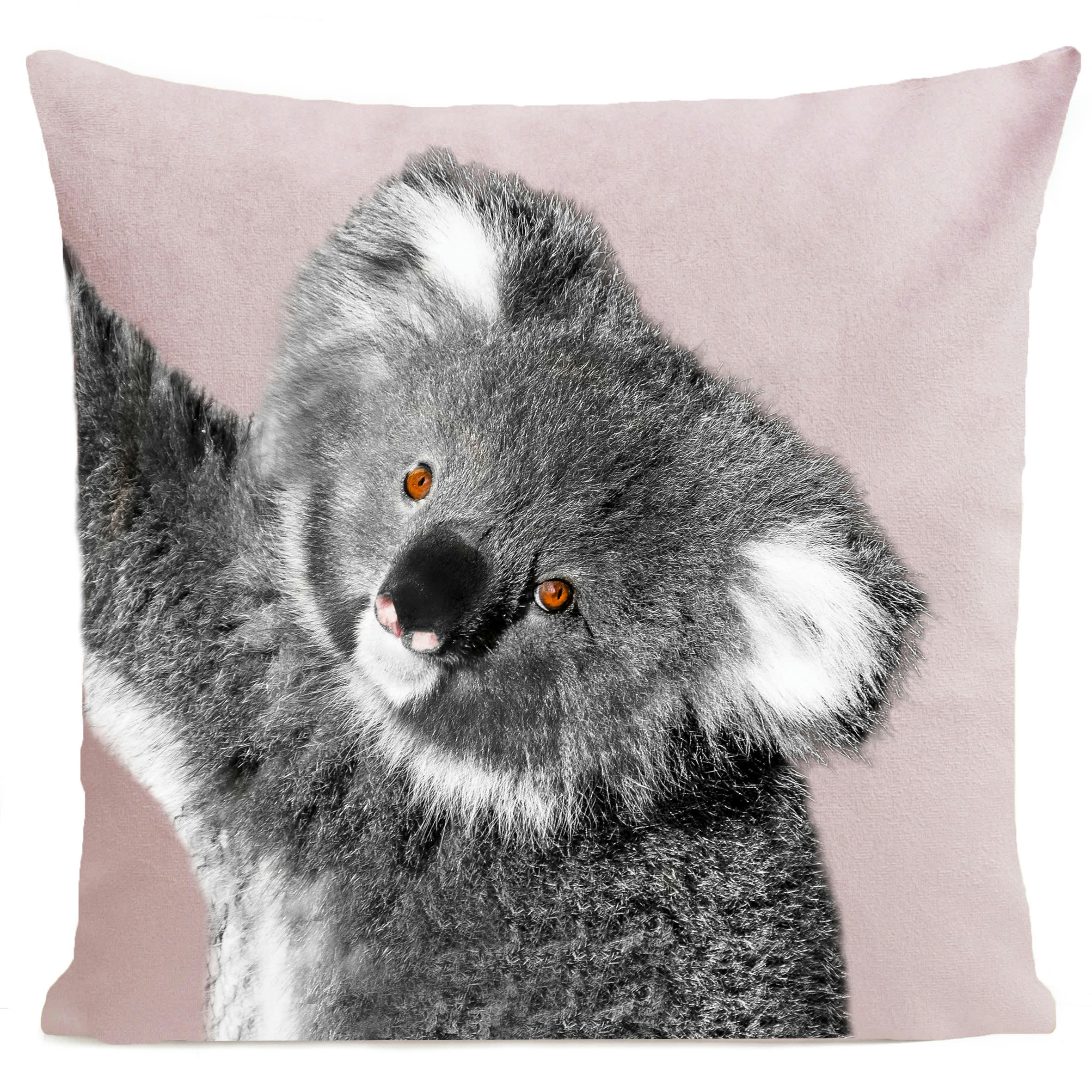 - Coussin animal koala suédine rose 40x40cm