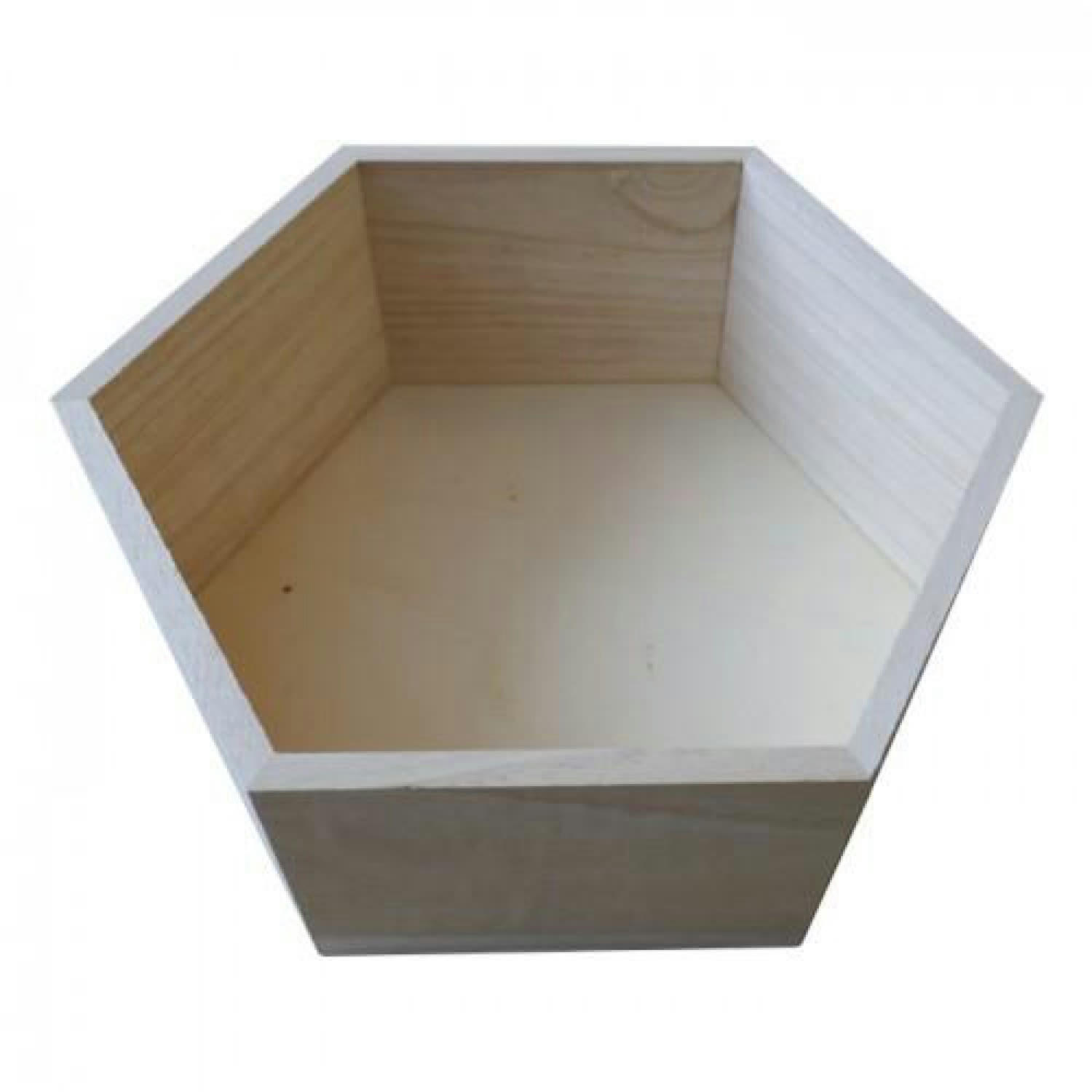 HEXAGONE - Etagère hexagone en bois 27x23,5x10cm