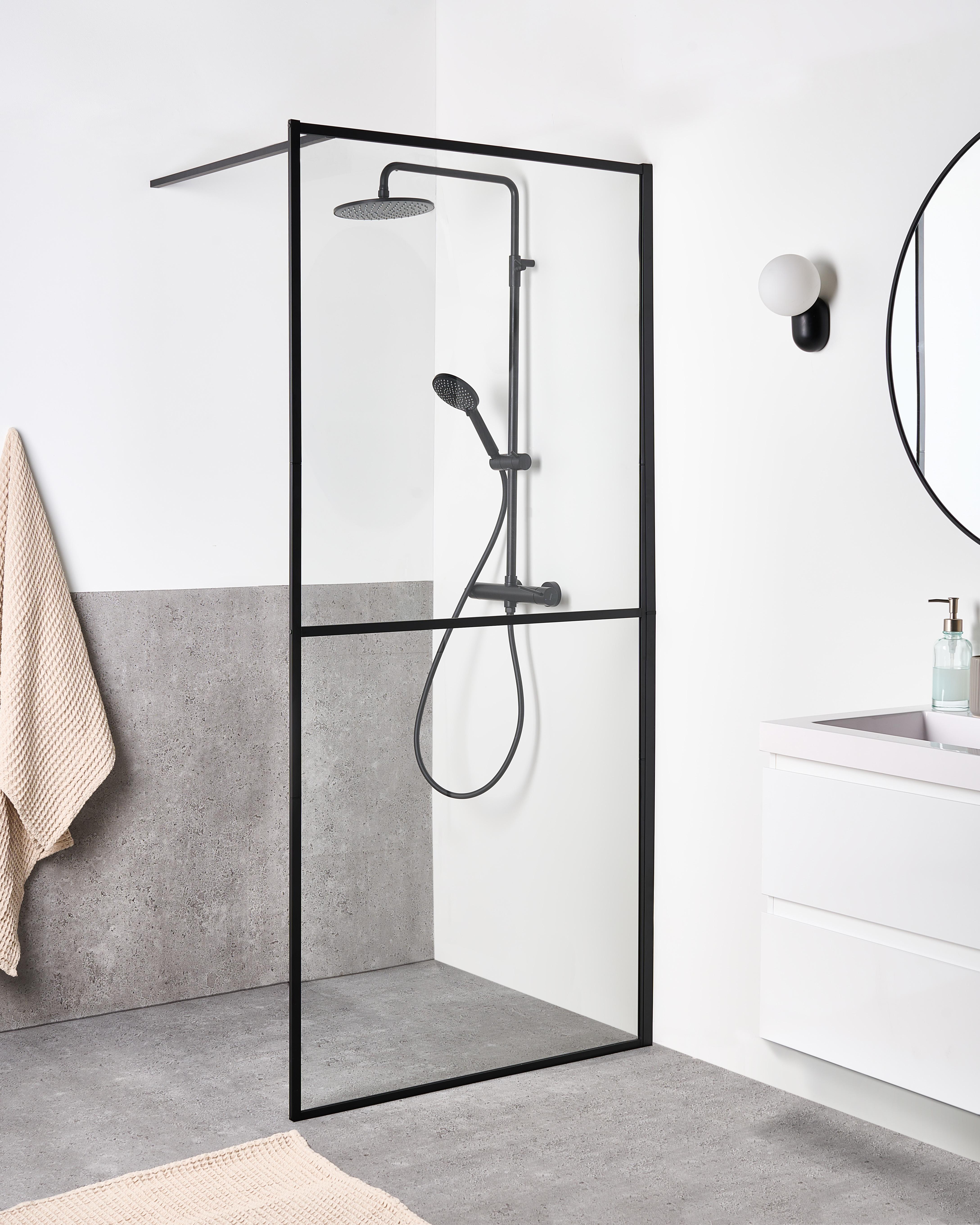 Shower Screen ACULEO 900 x 1950 mm Black