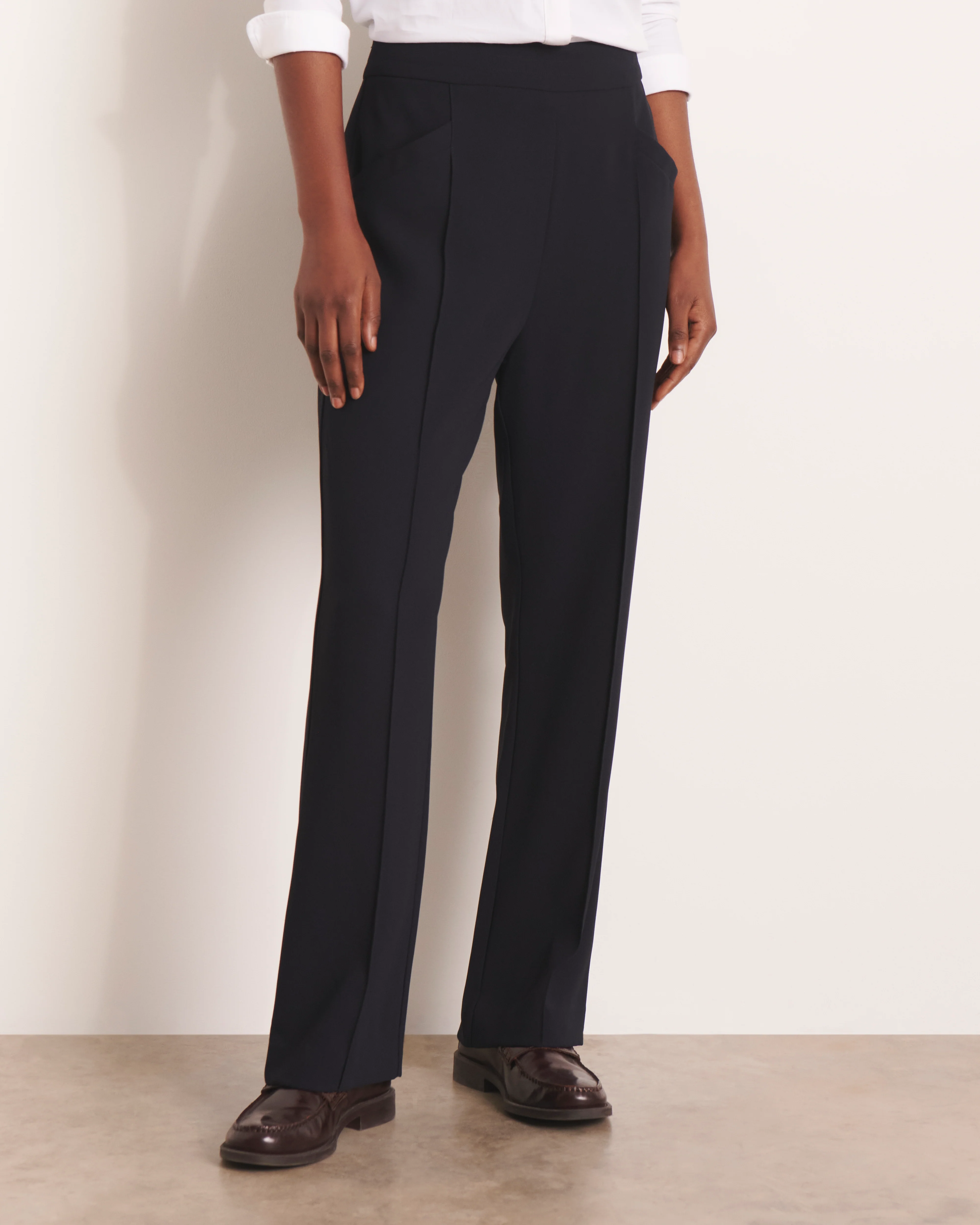 Pantalon bleu marine fluide PIQUORSET/13061/317