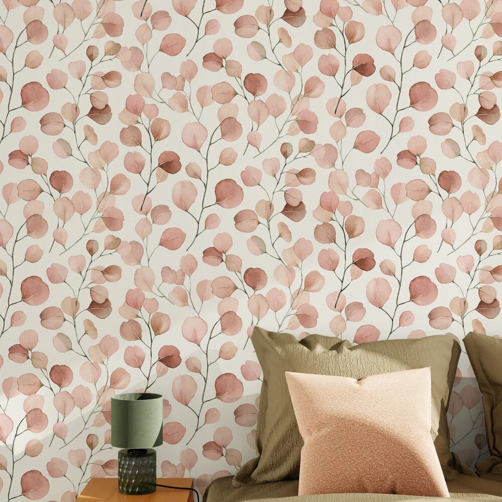 Papier peint intissé AIR BALLOON beige taupe, rose et bleu