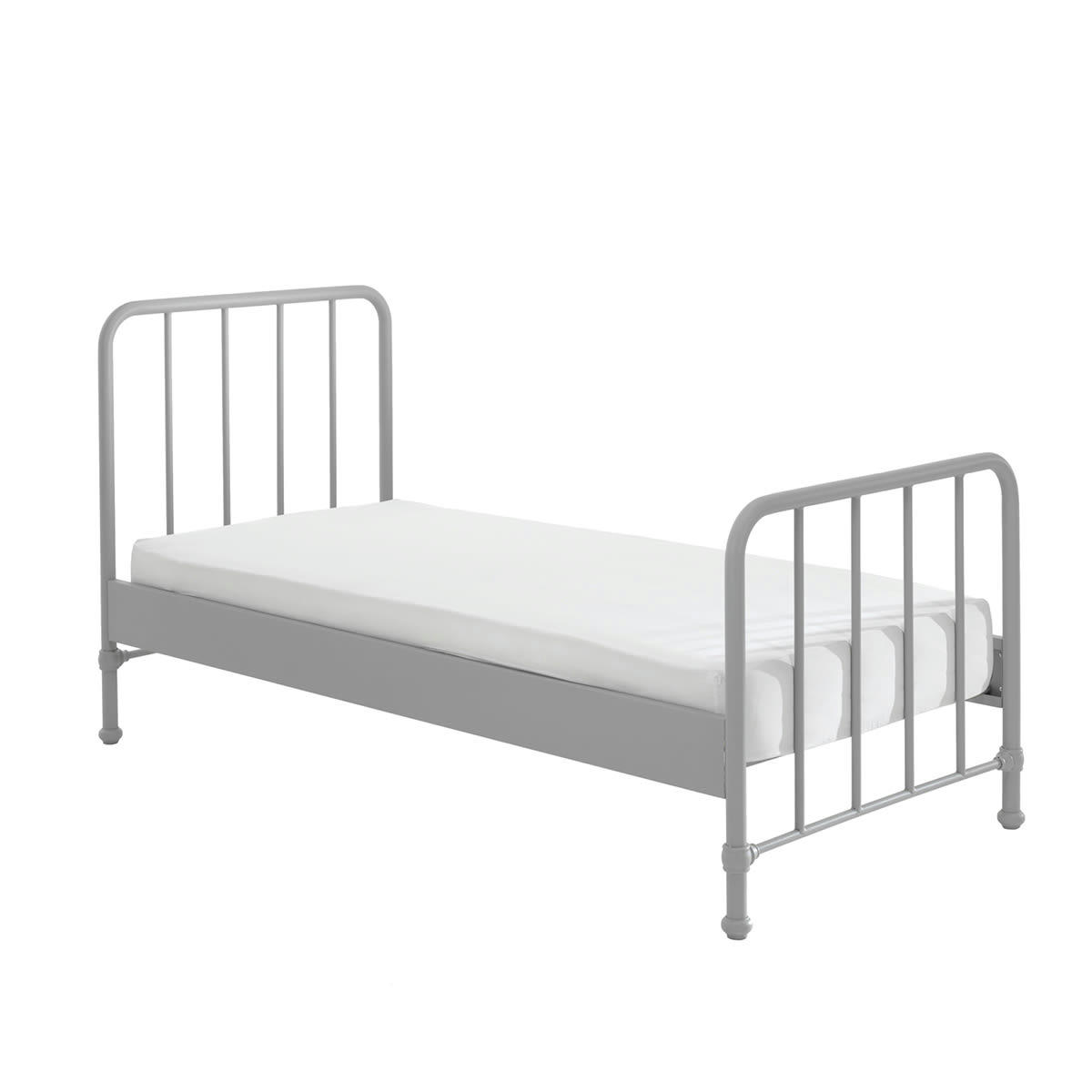 BRONXX - Lit 90x200 sommier inclus gris