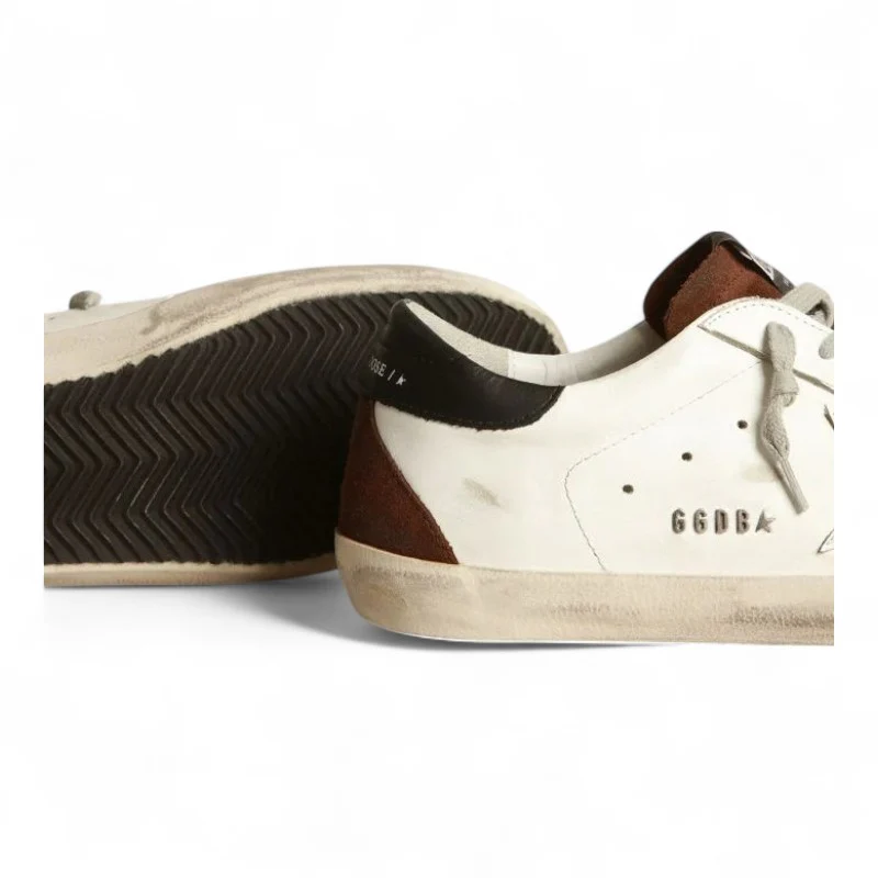 The two-tone white and brown Super-Star sneakers
