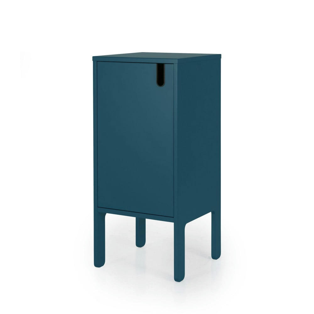 UNO - Petit meuble de rangement en bois H89cm bleu canard