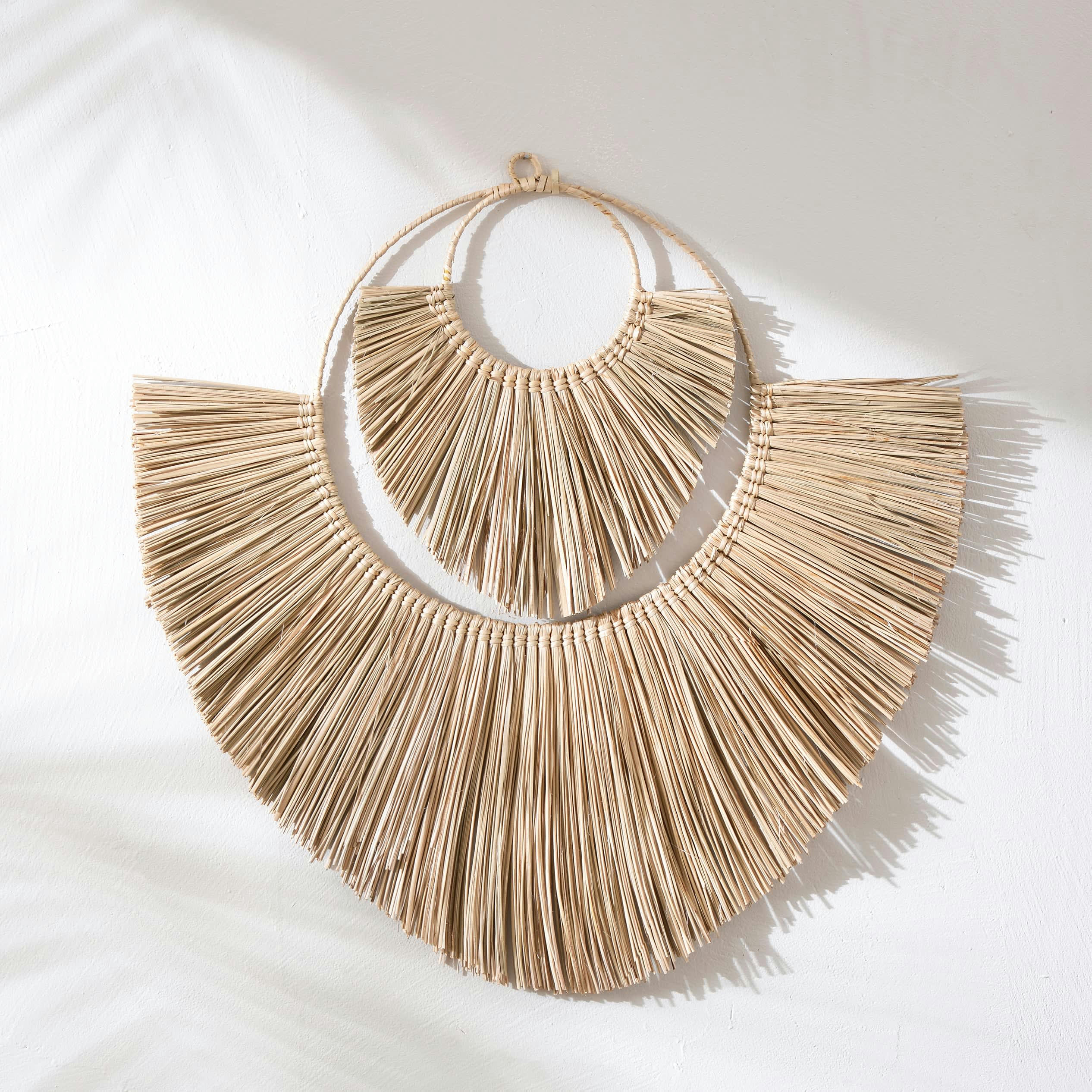 KIMDAO - Plaque décorative en fibres naturelles beige