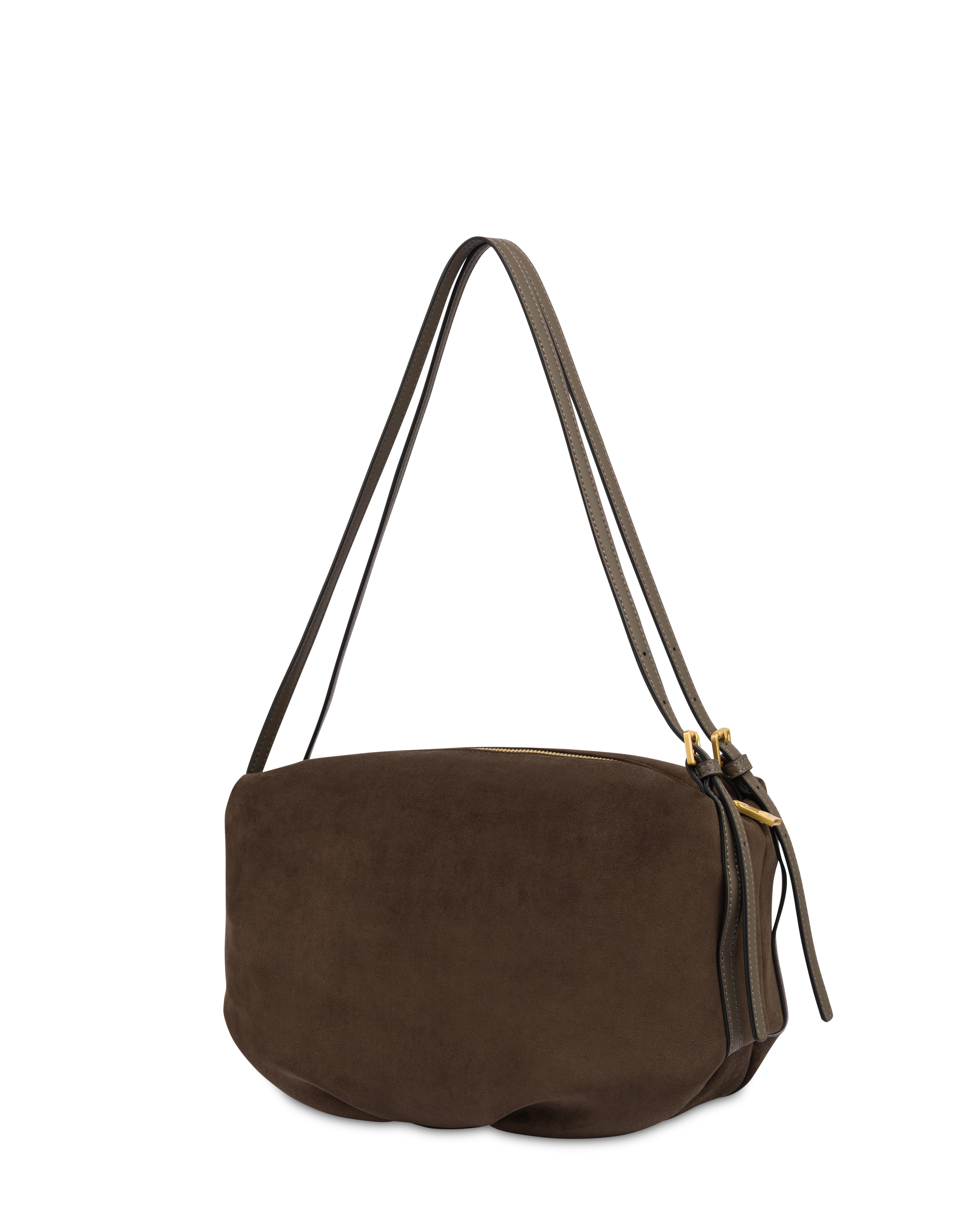 Borsa A Spalla Wrap In Fabric Suede E Plain Pu Militare/militare