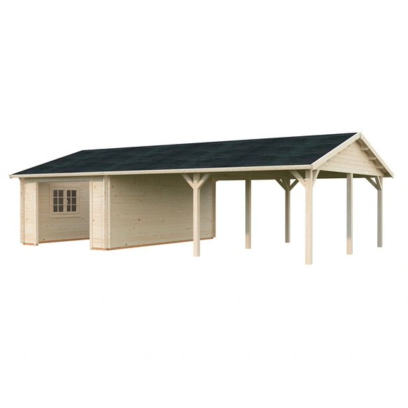 Garage »Roger«, Aufstellmaße BxTxH: 1006 x 619 x 316 cm, Blockbohlensystem, Holz