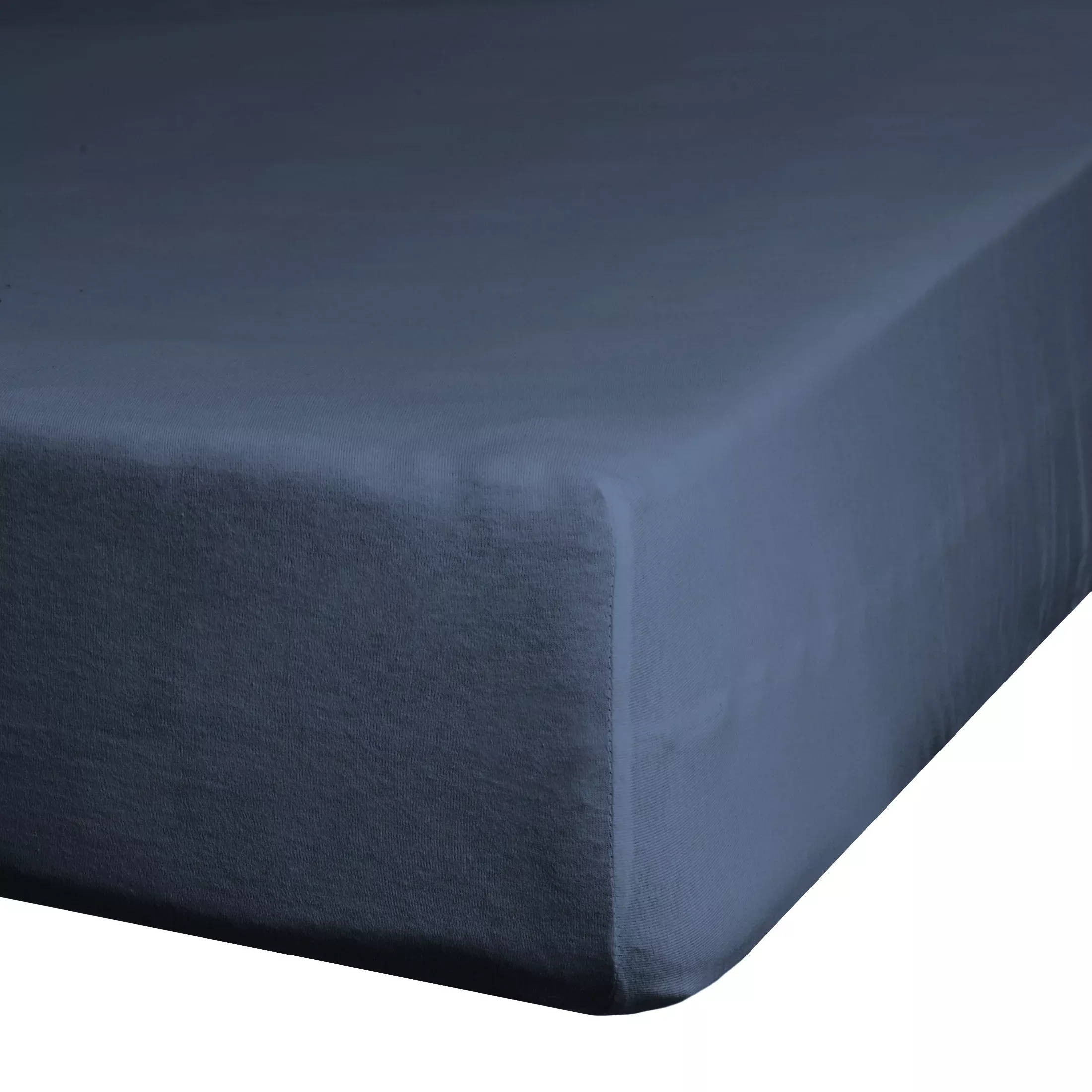 Prześcieradło jersey z gumką 90x200 cm z bawełny kolor granatowy 125 g/m2 Design 91