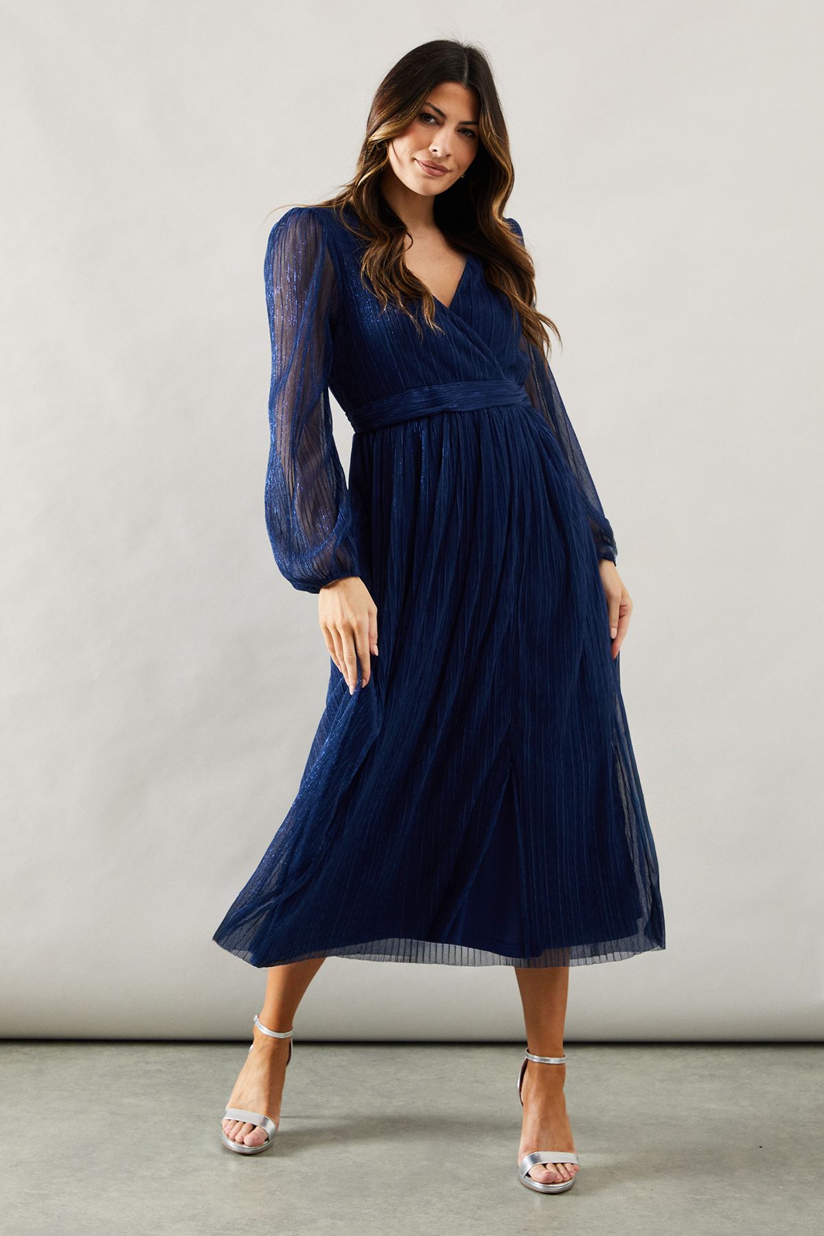Wallis Occasion Plisse Wrap Midaxi Dress