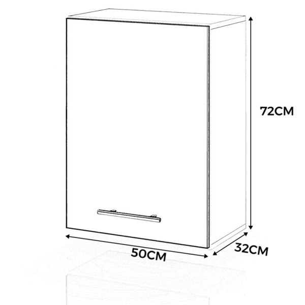 Szafka kuchenna górna z uchwytami 50cm spremium dąb sonoma