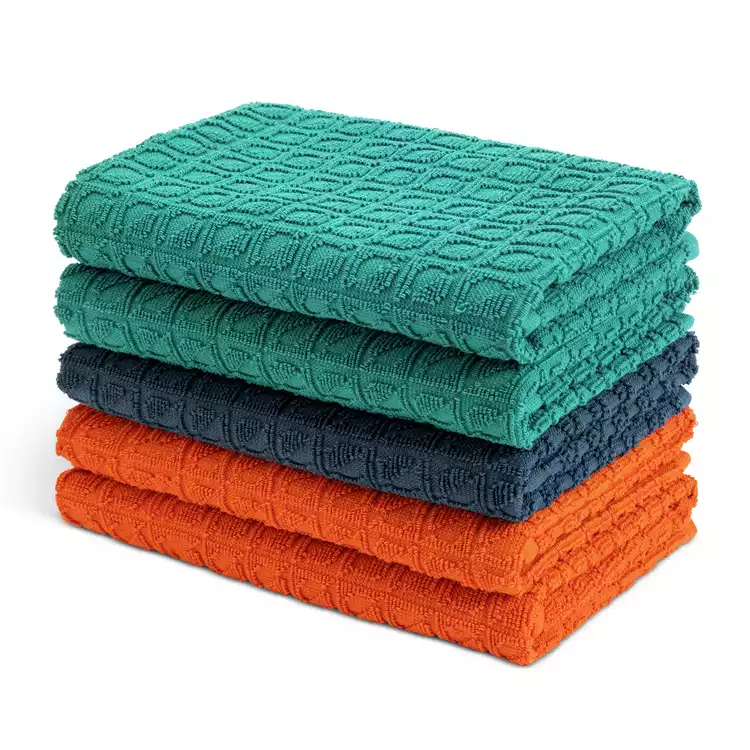 Habitat Geo Circles Pack of 5 Terry Tea Towels