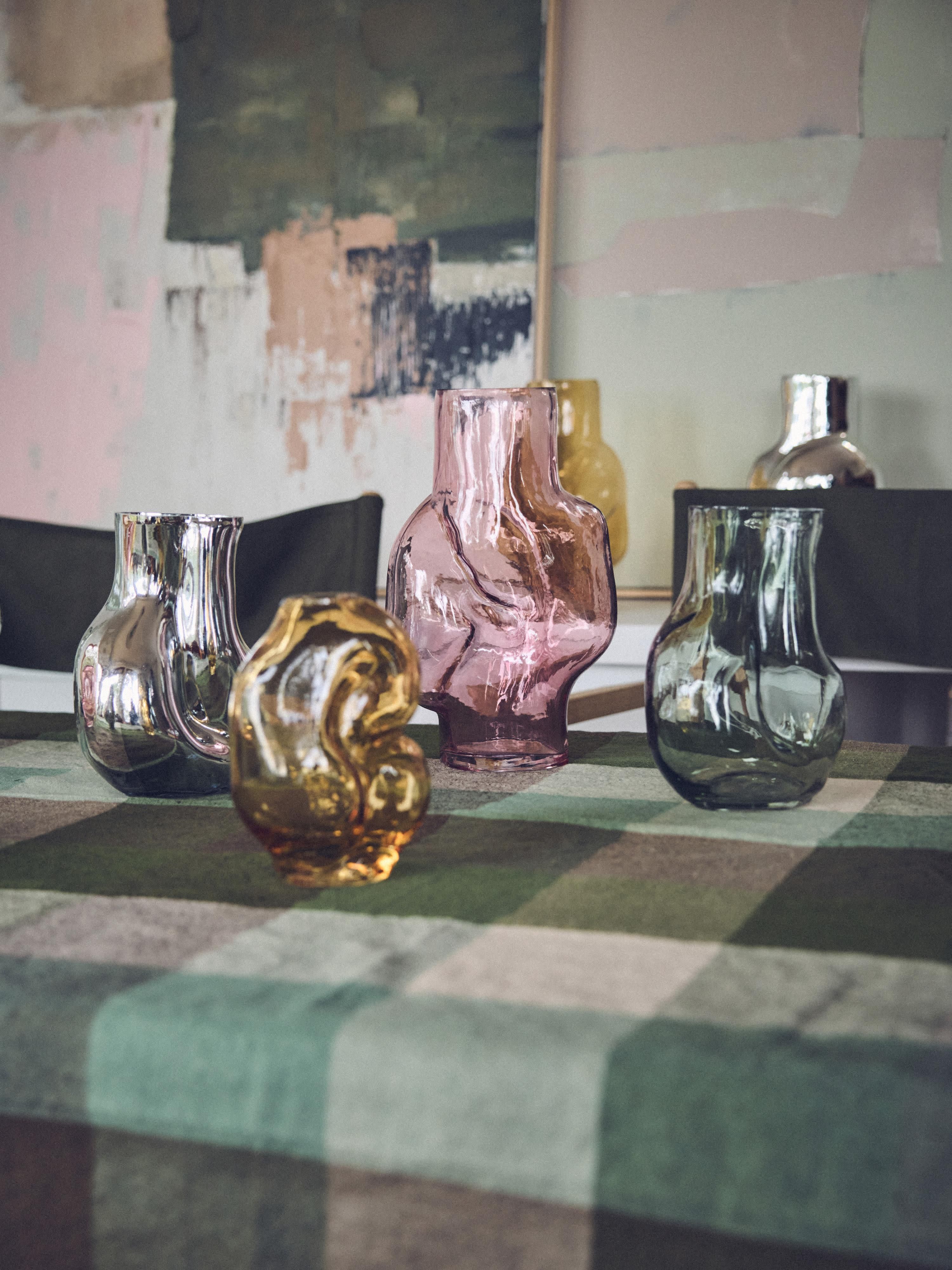 Handgefertigte Glas-Vase Gleam, H 32 cm