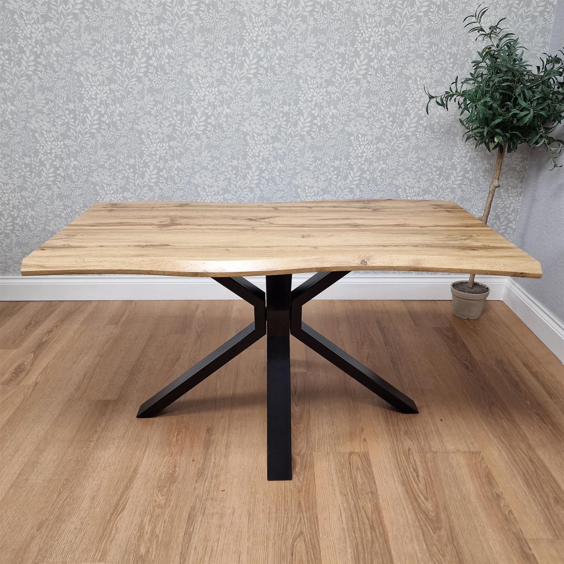 KOSY KOALA Wooden Dining Table with 4 Black Leather Chairs and Bench - Dining Kitchen Room Furniture