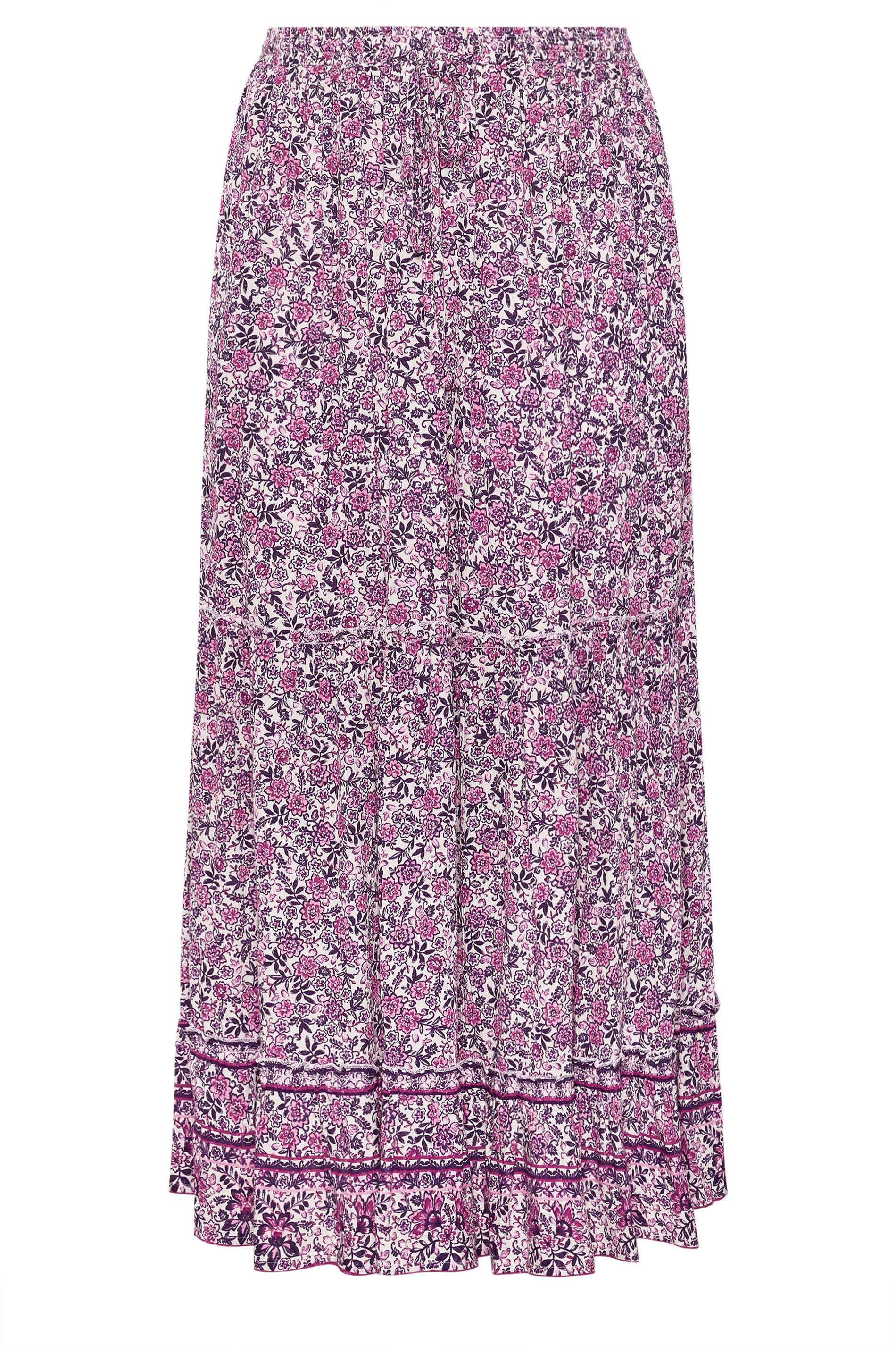 Yours Ditsy Floral Tiered Skirt