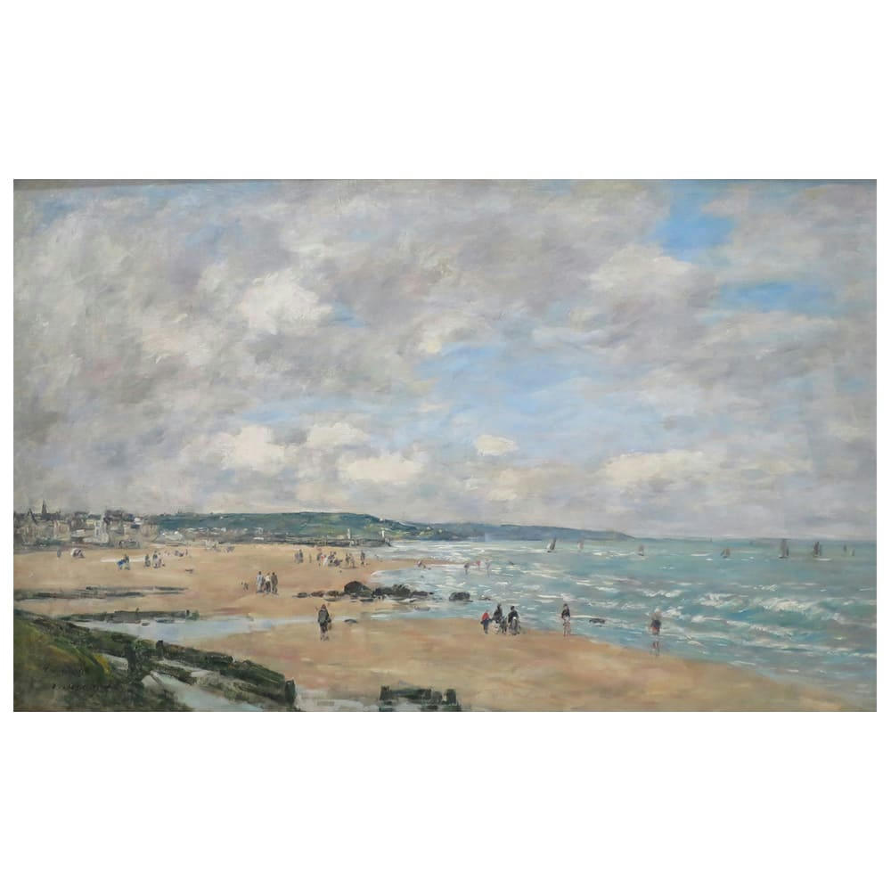 - Tableau - Plage à Trouville - Eugène Boudin 50x80cm