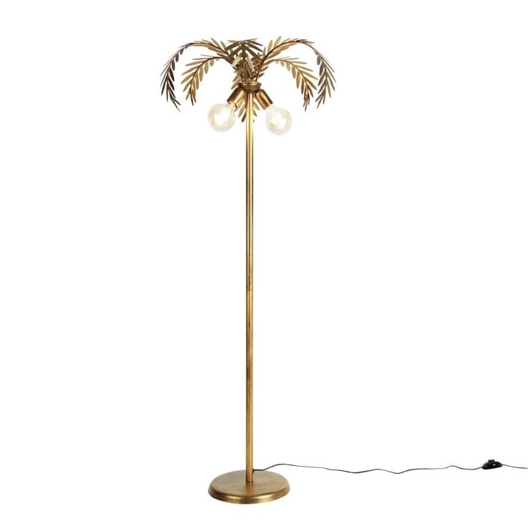 Ylumen vloerlamp Palm - 2 lichts - 60 x 156  cm - goud bruin