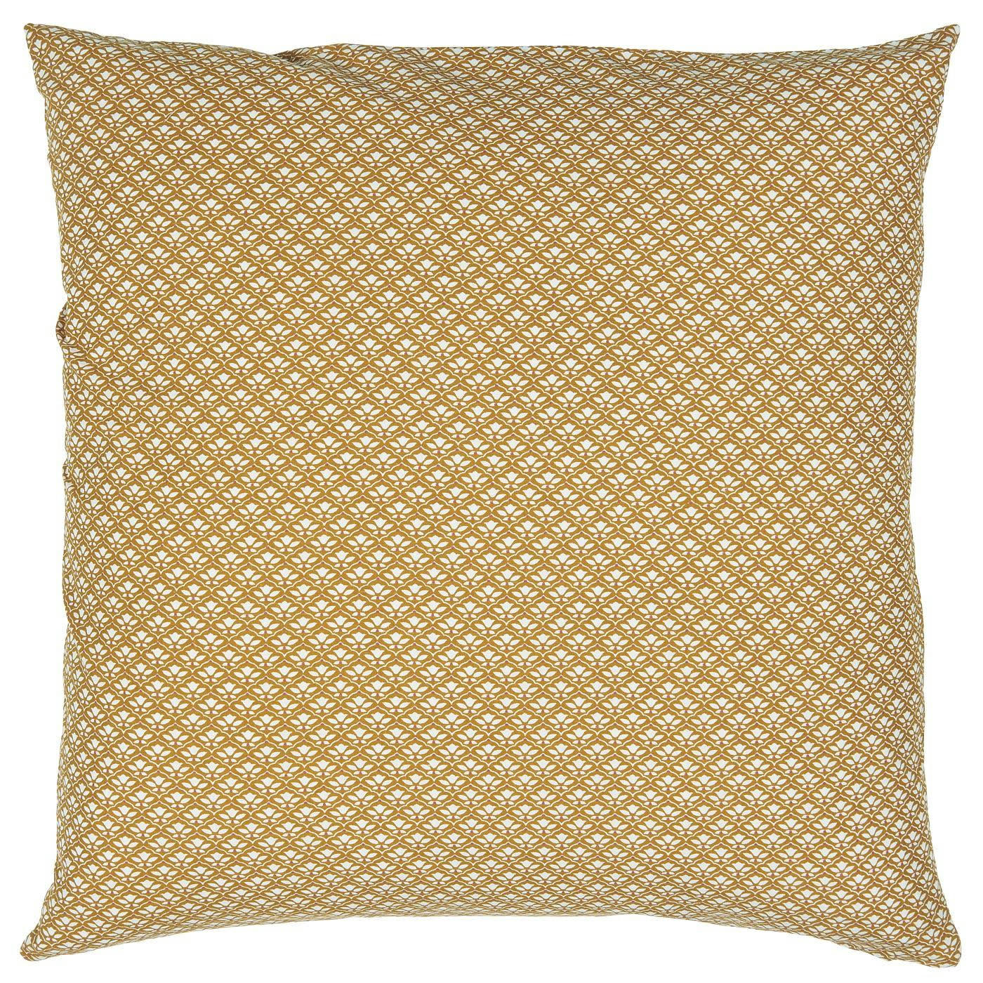 - Coussin Coton Jaune moutarde 50X50