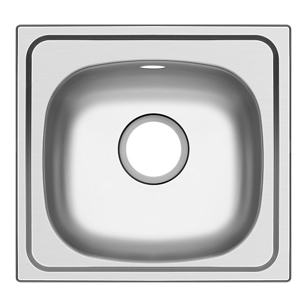 Evier à encastrer en inox 1 bac l. 43,5 x H. 15 x P. 15 cm GoodHome Bundt