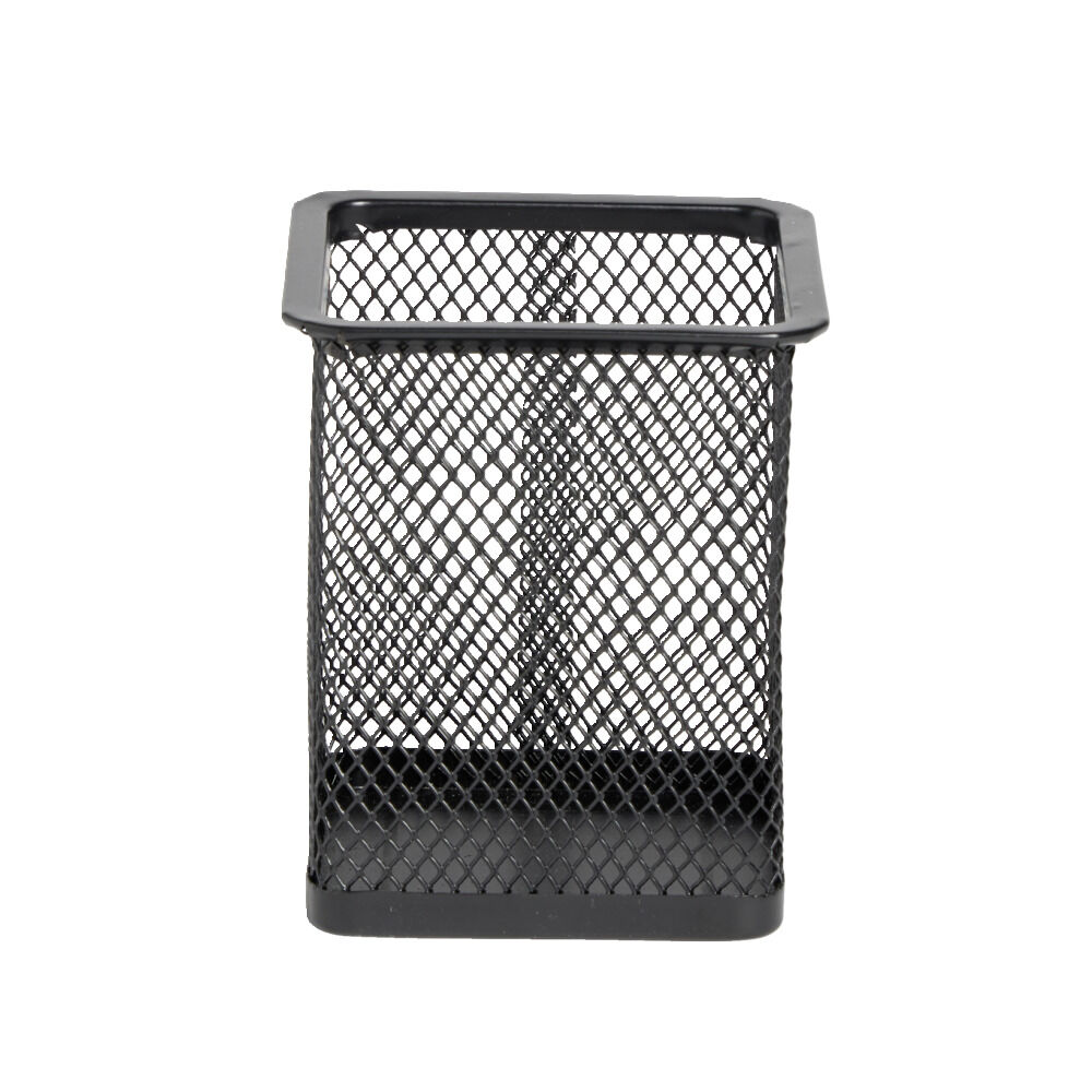 Pot à crayon métal mesh noir ou blanc 8x8cm