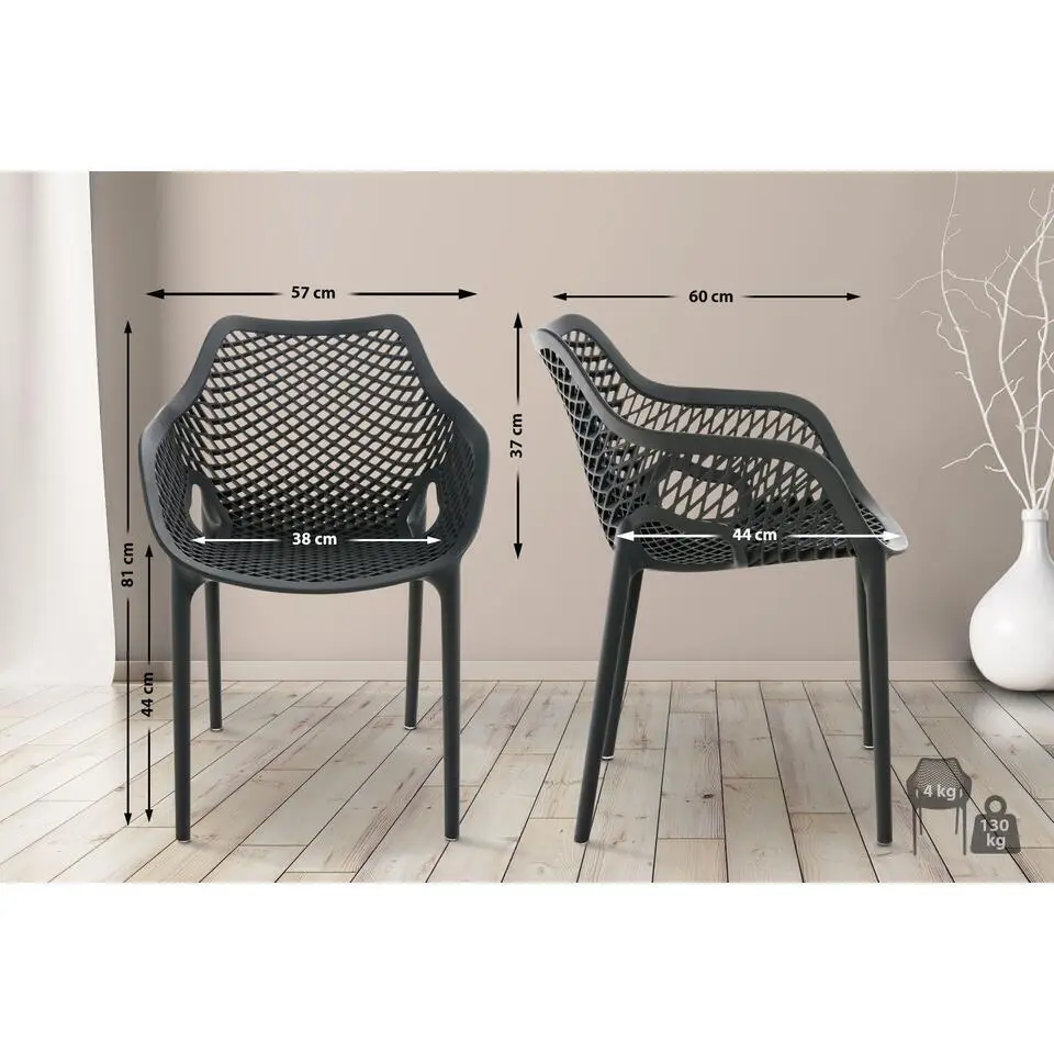 CLP Tuinstoel Air XL Kunststof - donkergrijs