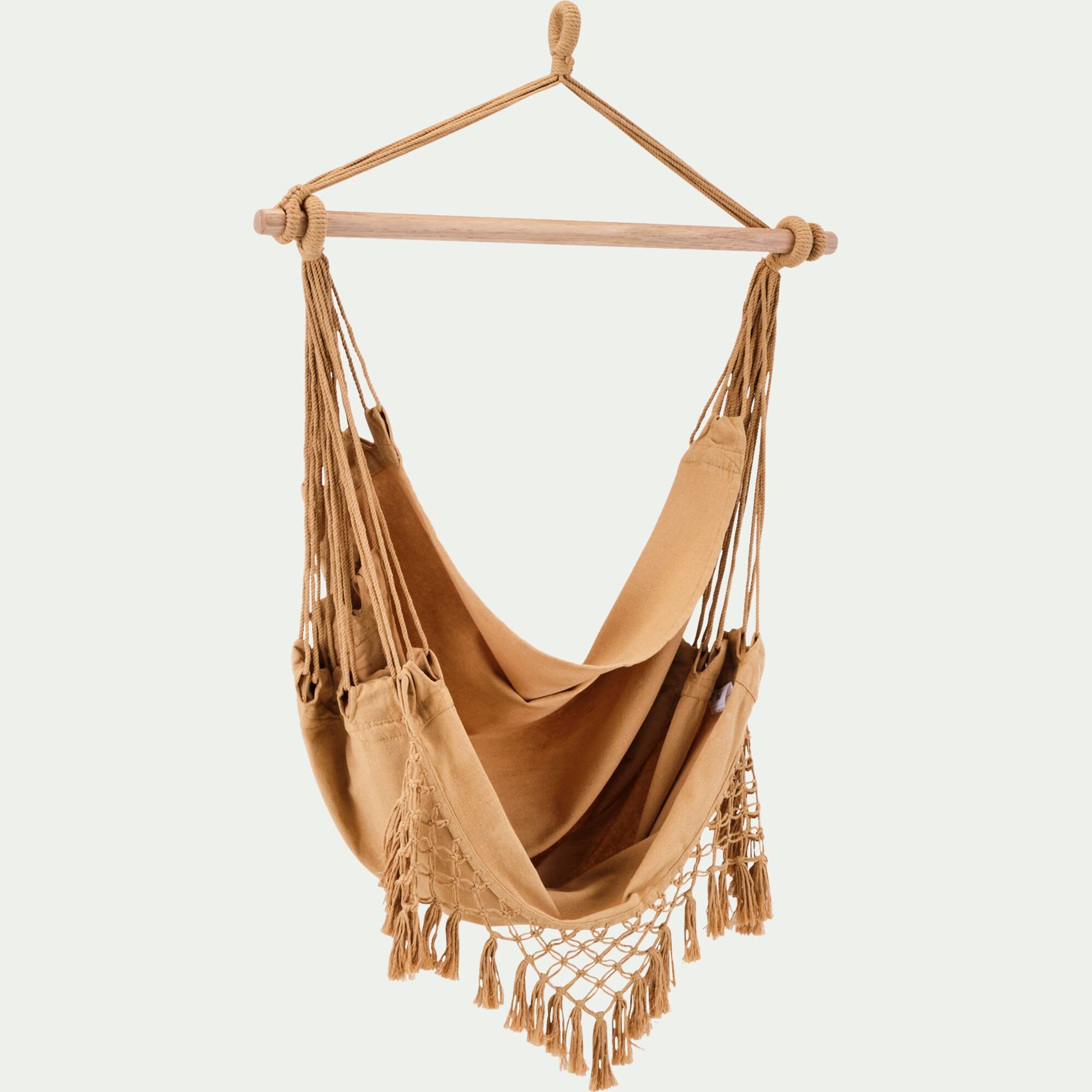 LAMIA - Fauteuil suspendu en polycoton - beige nèfle