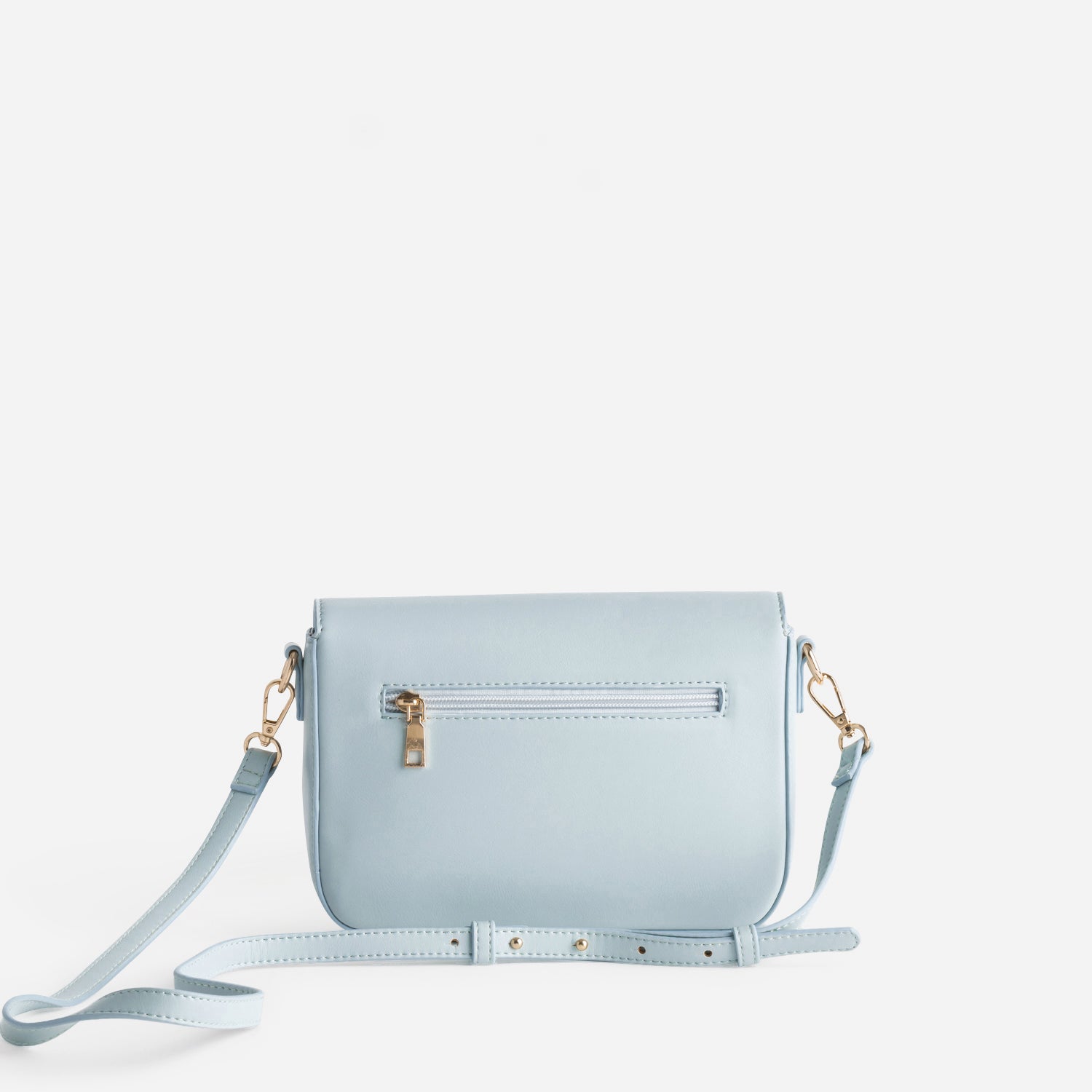 Sac à main baby blue métalleries dorées