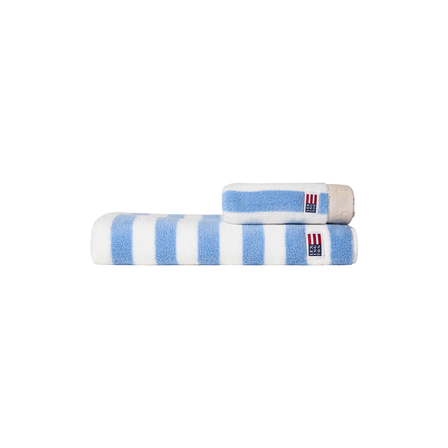 Block Striped Towel, sky blue/white/moonbeam