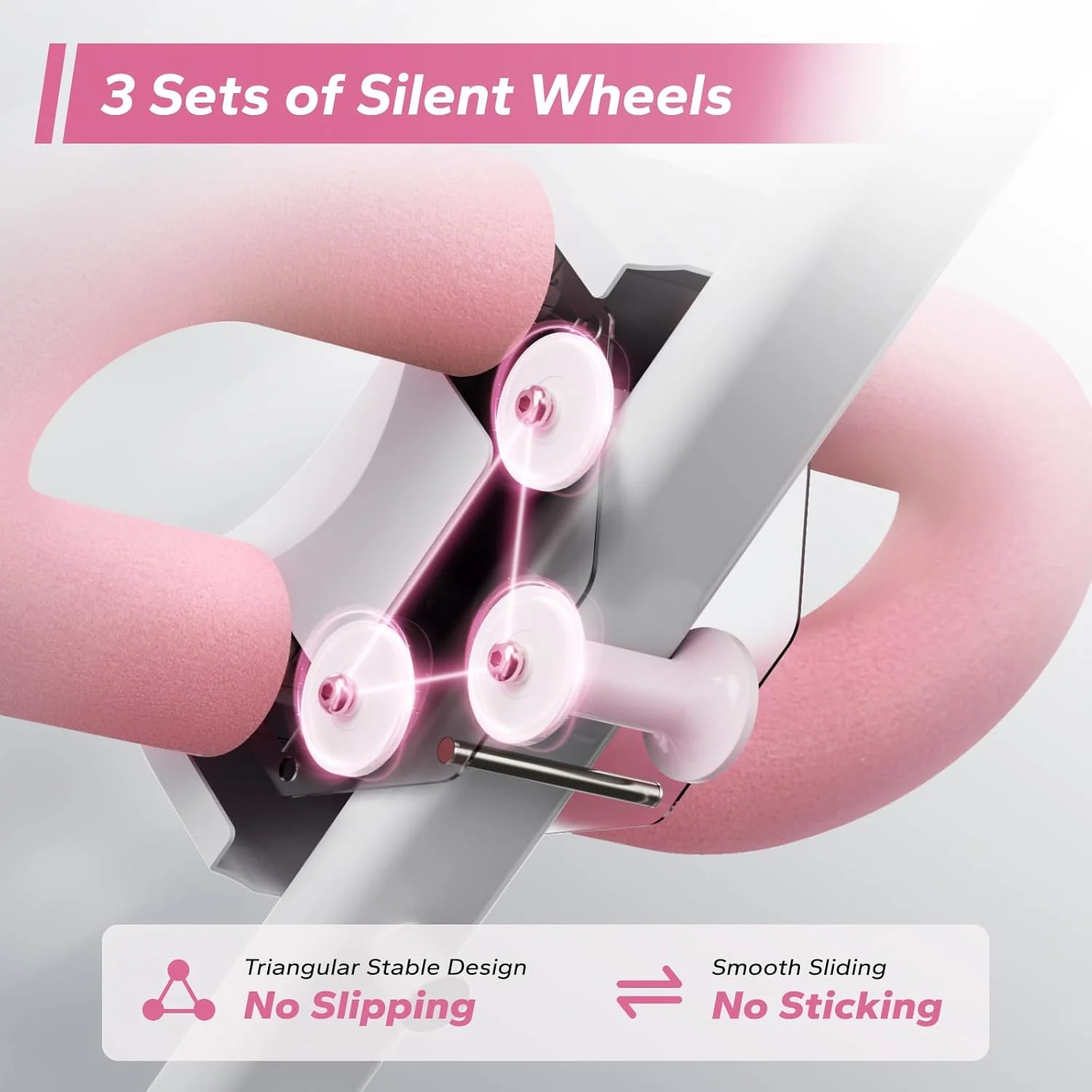 Ab Workout Equipment, Adjustable Ab Trainer Machine for Abs Workout at Home Gym, Foldable, Knee Protection, Abdominal Trainer for Stomach Workout(Ab - Pink)