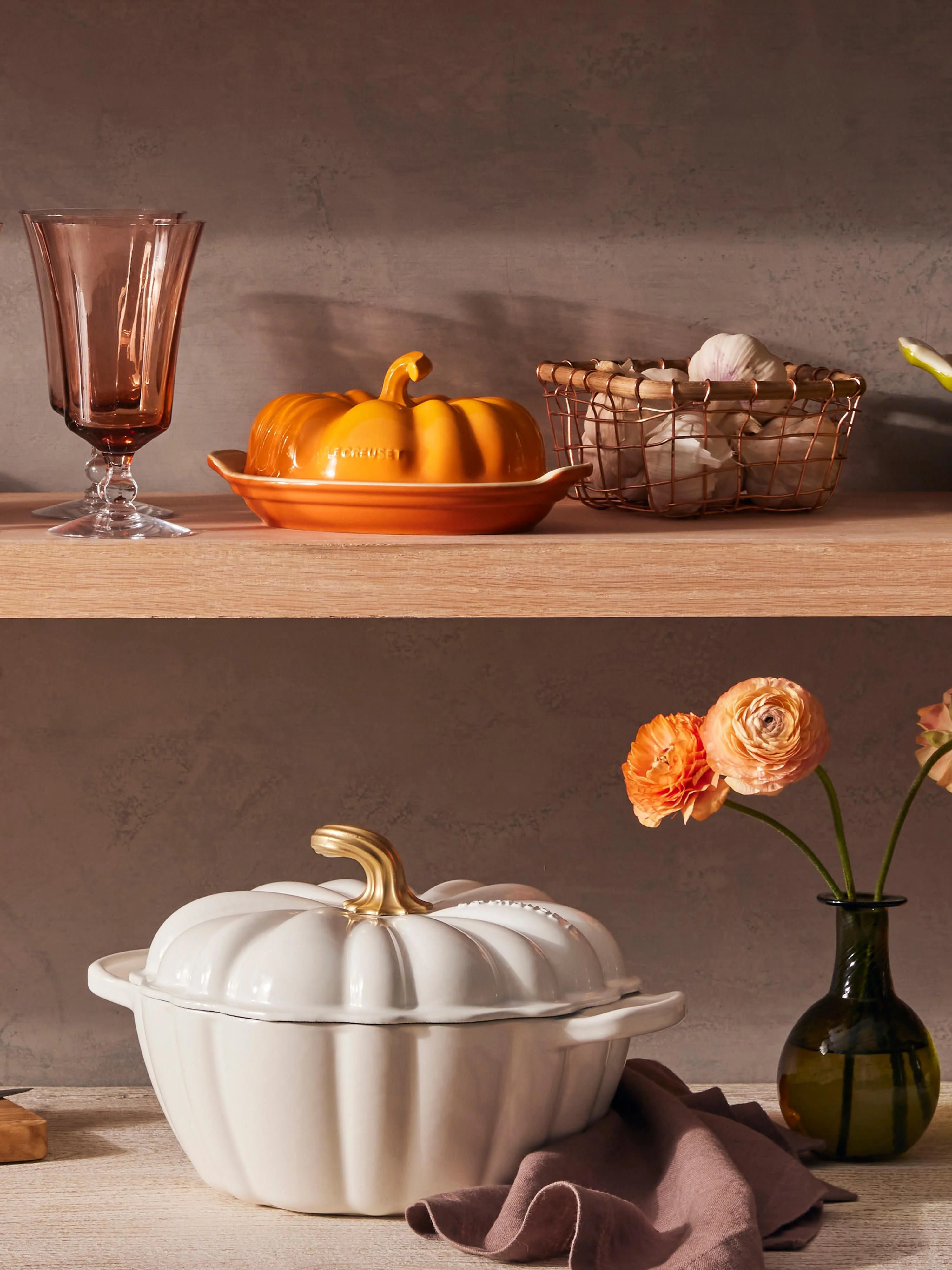 Runder Bräter Signature Pumpkin aus Gusseisen