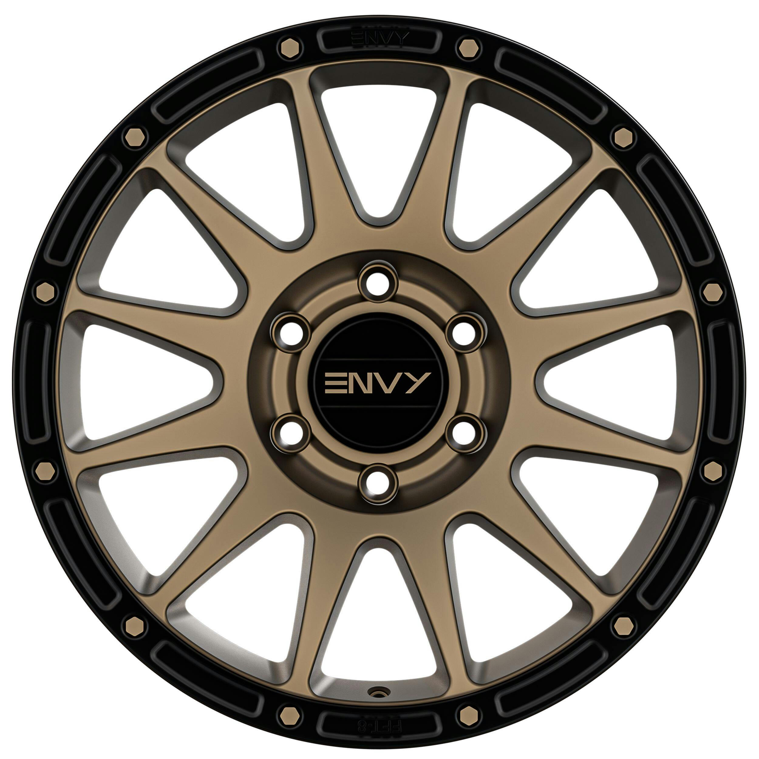 Envy FFT-8 Alloy Wheel, Bronze with Black Lip