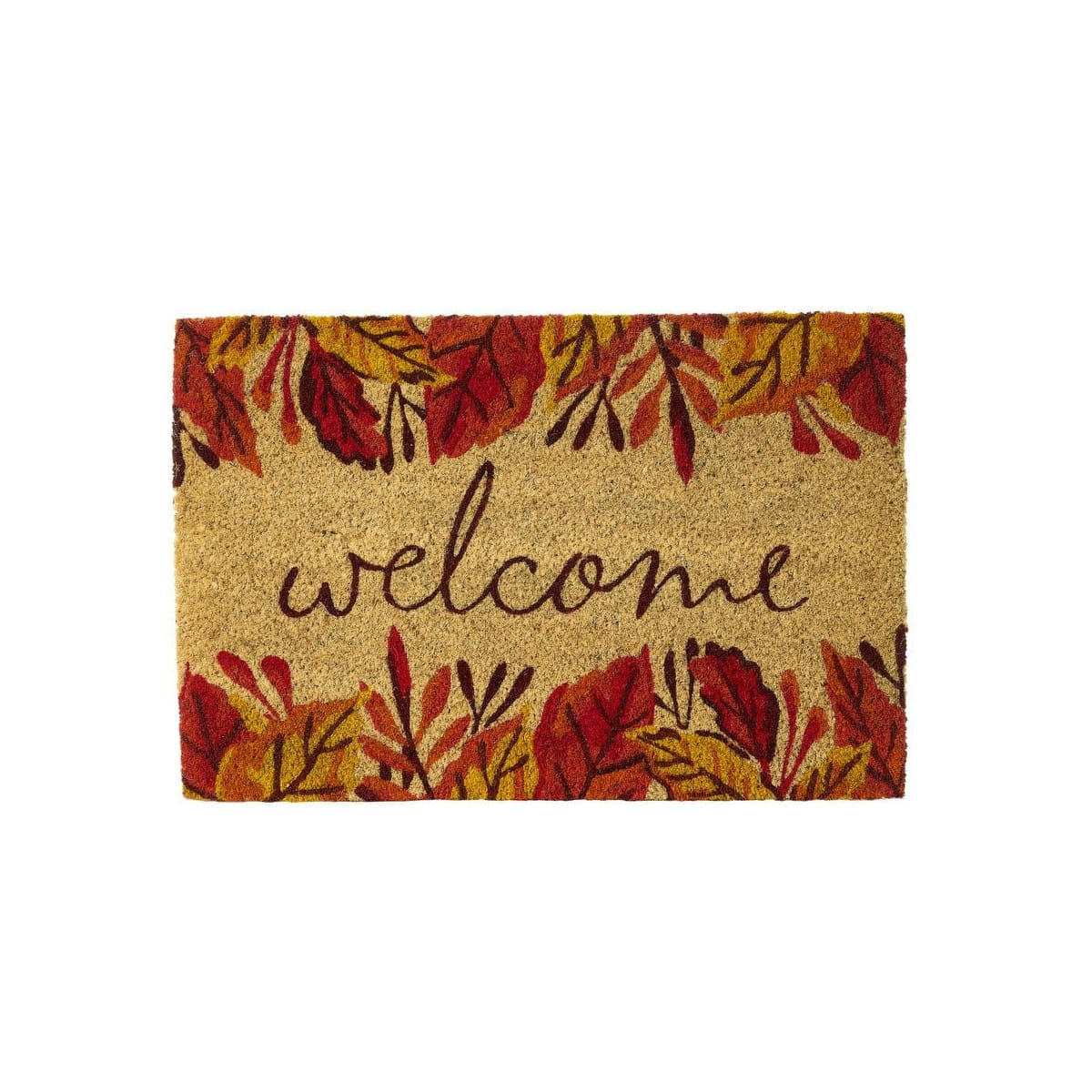 - Paillasson coco feuilles welcome 60x40x1,5cm