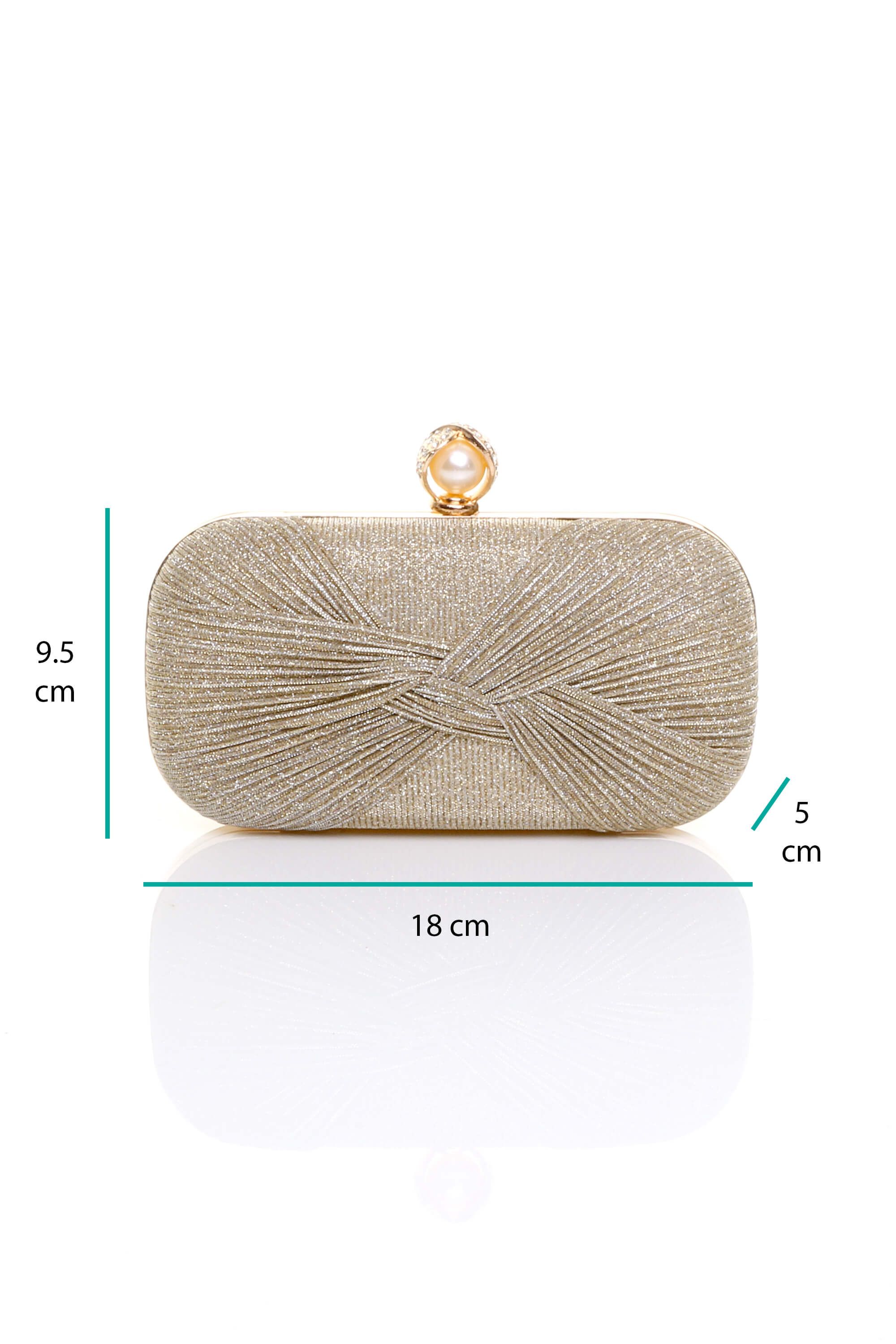 AJVANI Glitter Ruched Evening Clutch Bag